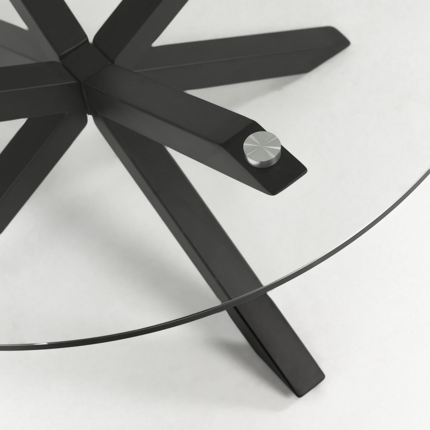 Stół okrągły ARGO szklany z czarną podstawą La Forma Eye on Design