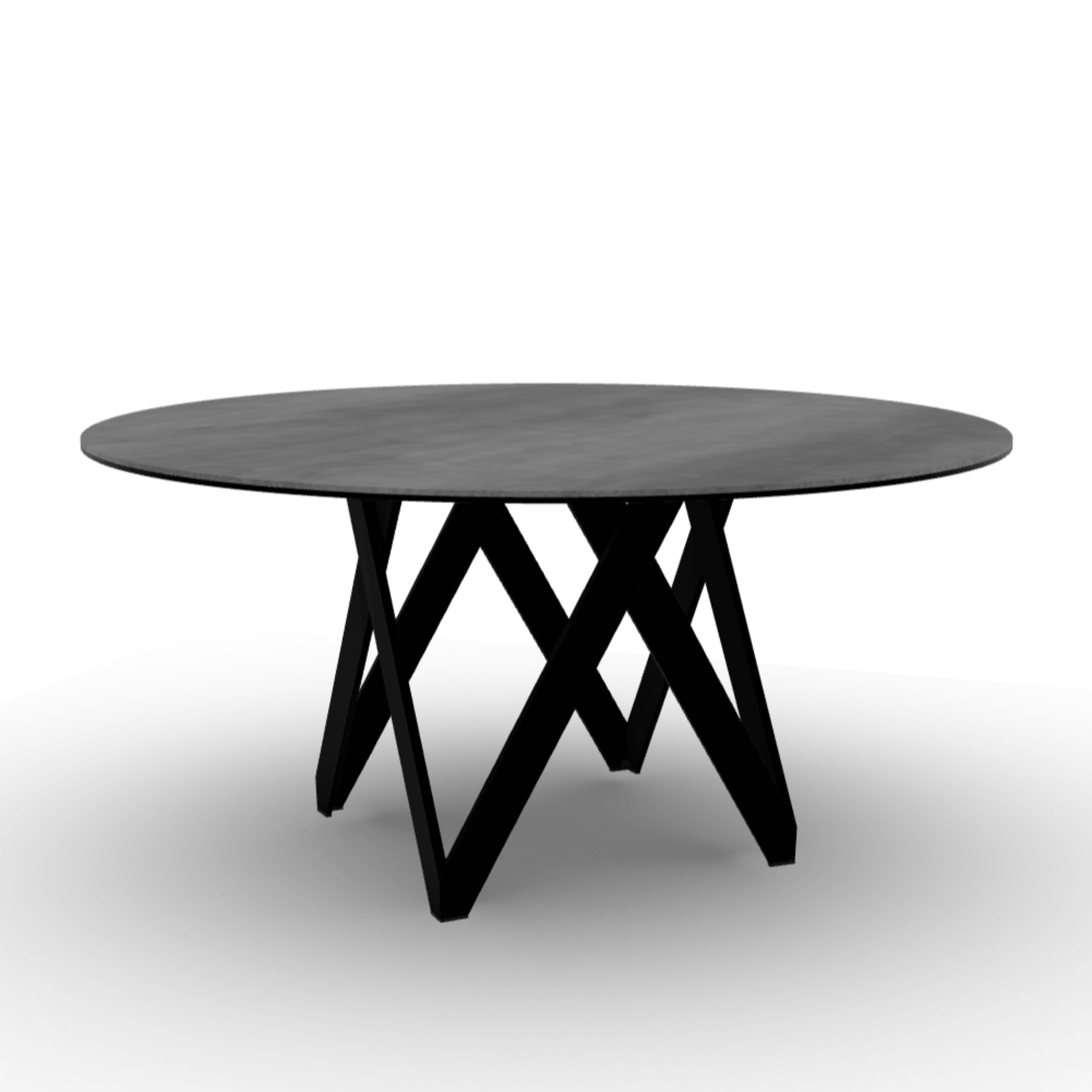 Stół okrągły CARTESIO cement Calligaris 160 cm czarny matowy metal Eye on Design