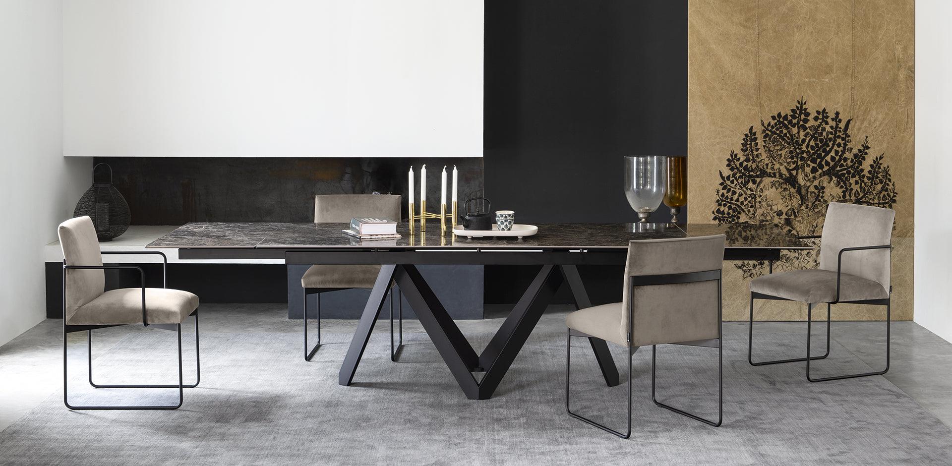 Stół prostokątny rozkładany CARTESIO biały marmur Calligaris Eye on Design
