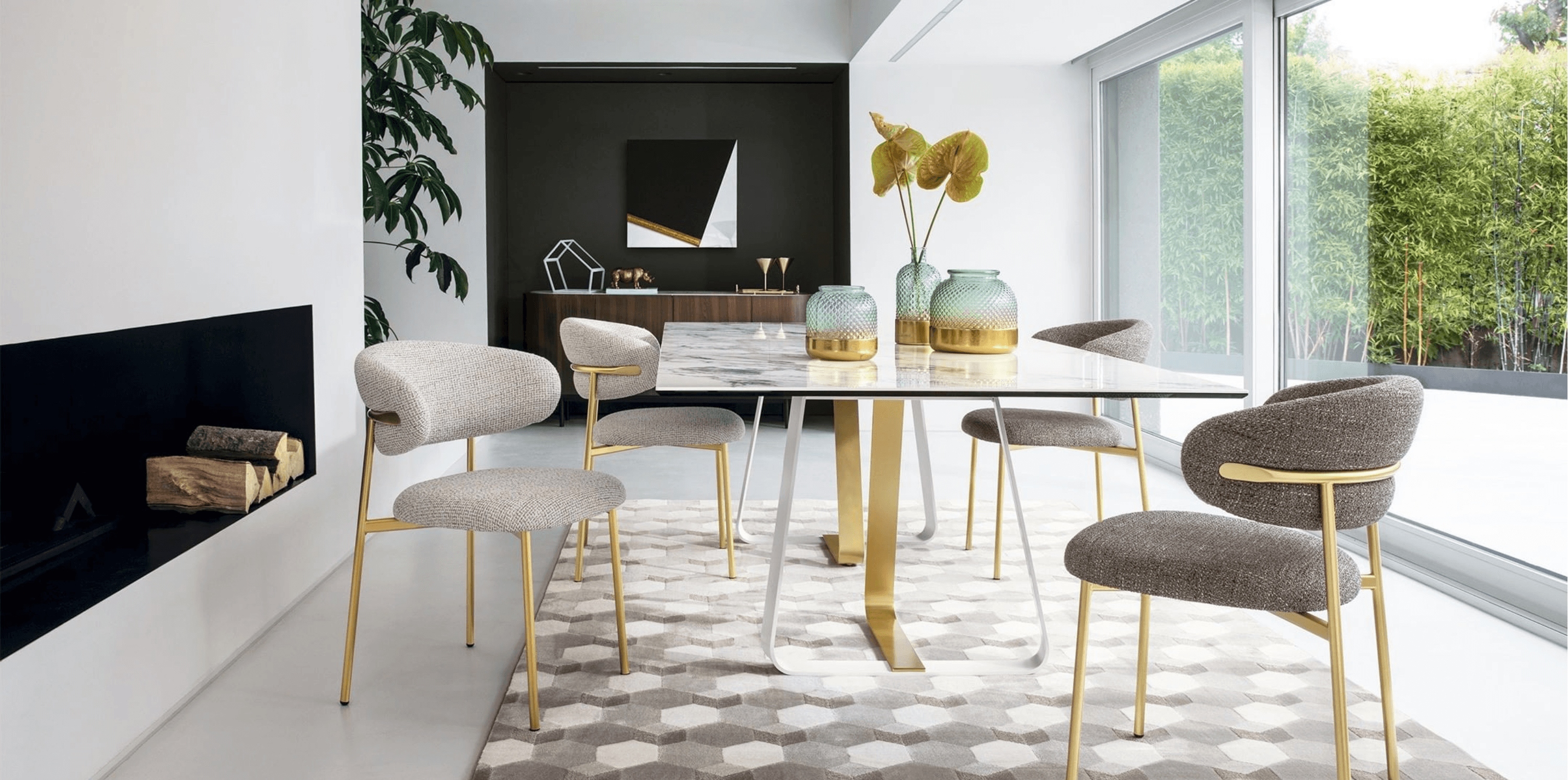 Stół prostokątny SUNSHINE czarny marmur Calligaris Eye on Design