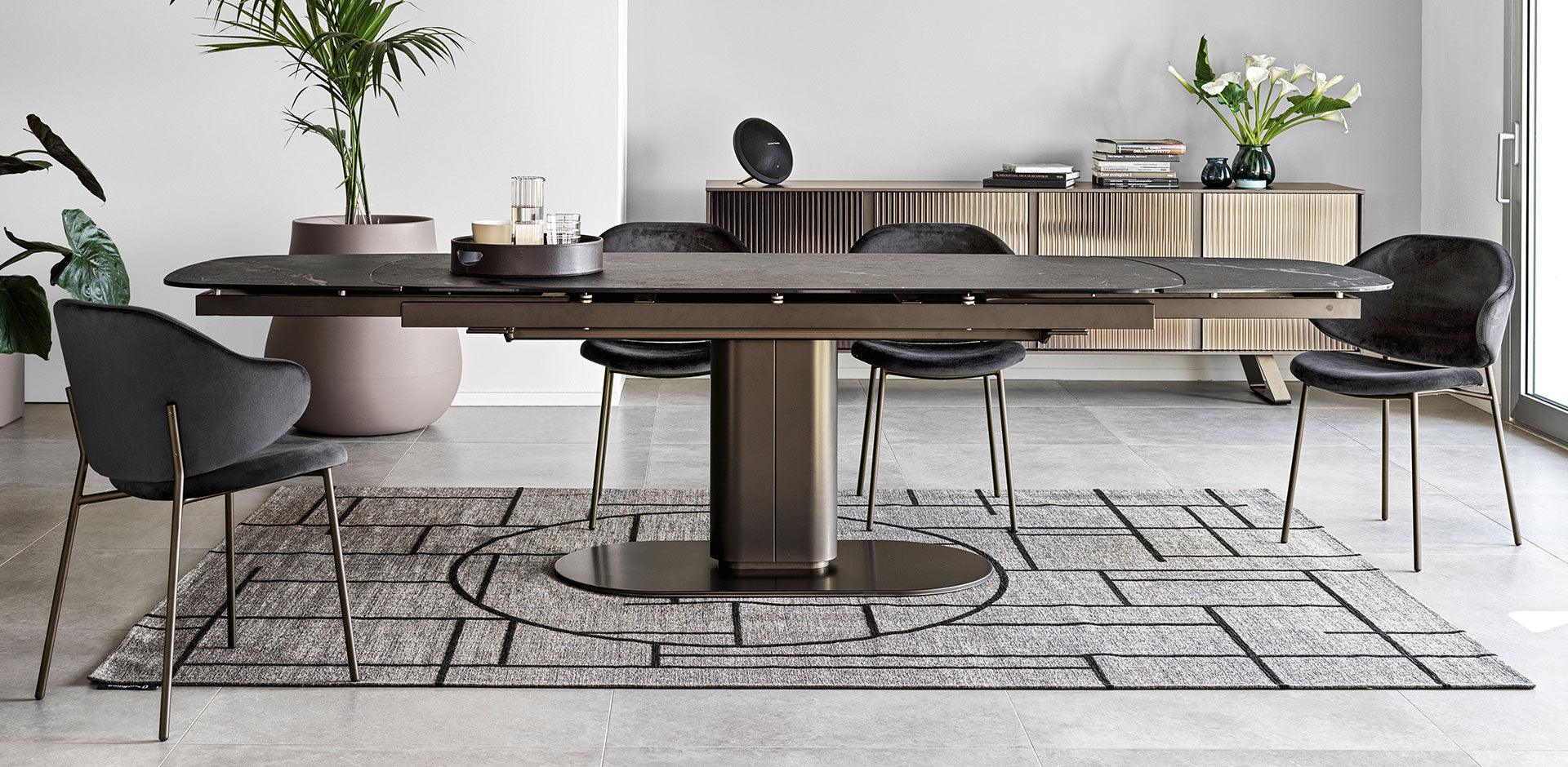 Stół rozkładany CAMEO antracytowy marmur Calligaris Eye on Design