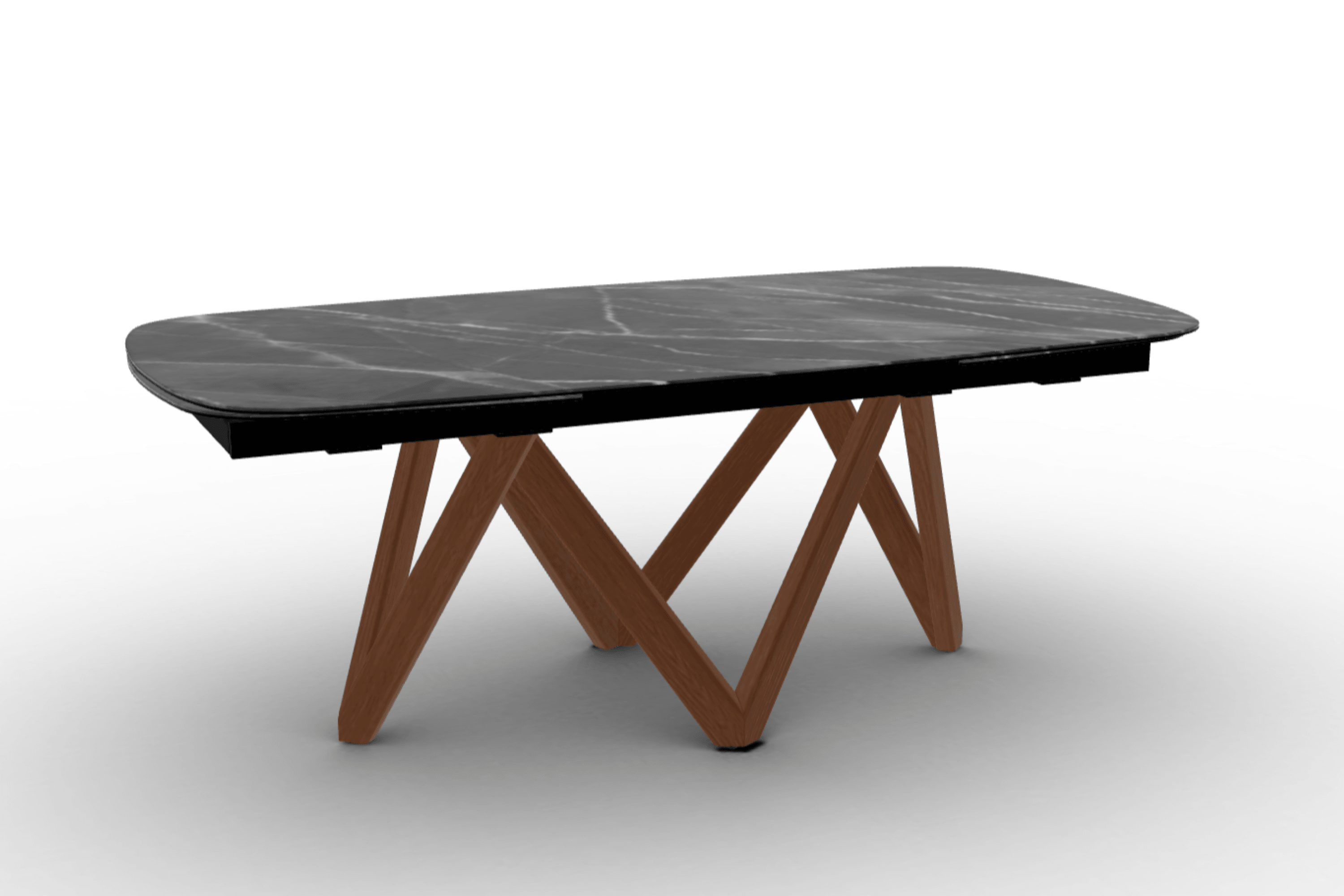 Stół rozkładany CARTESIO antracytowy marmur Calligaris 200 cm orzechowe drewno Eye on Design
