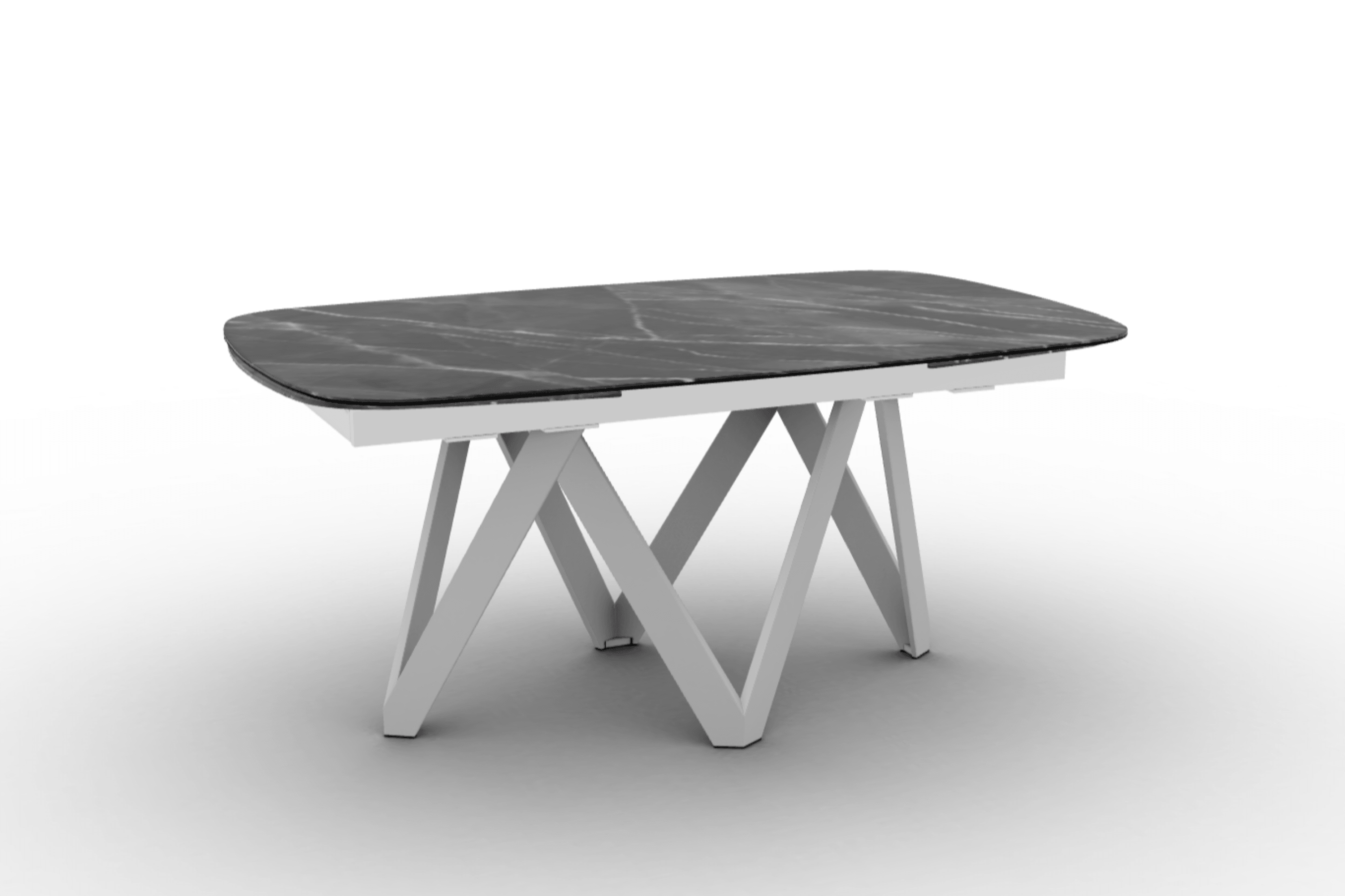 Stół rozkładany CARTESIO antracytowy marmur Calligaris 165 cm biały matowy metal Eye on Design