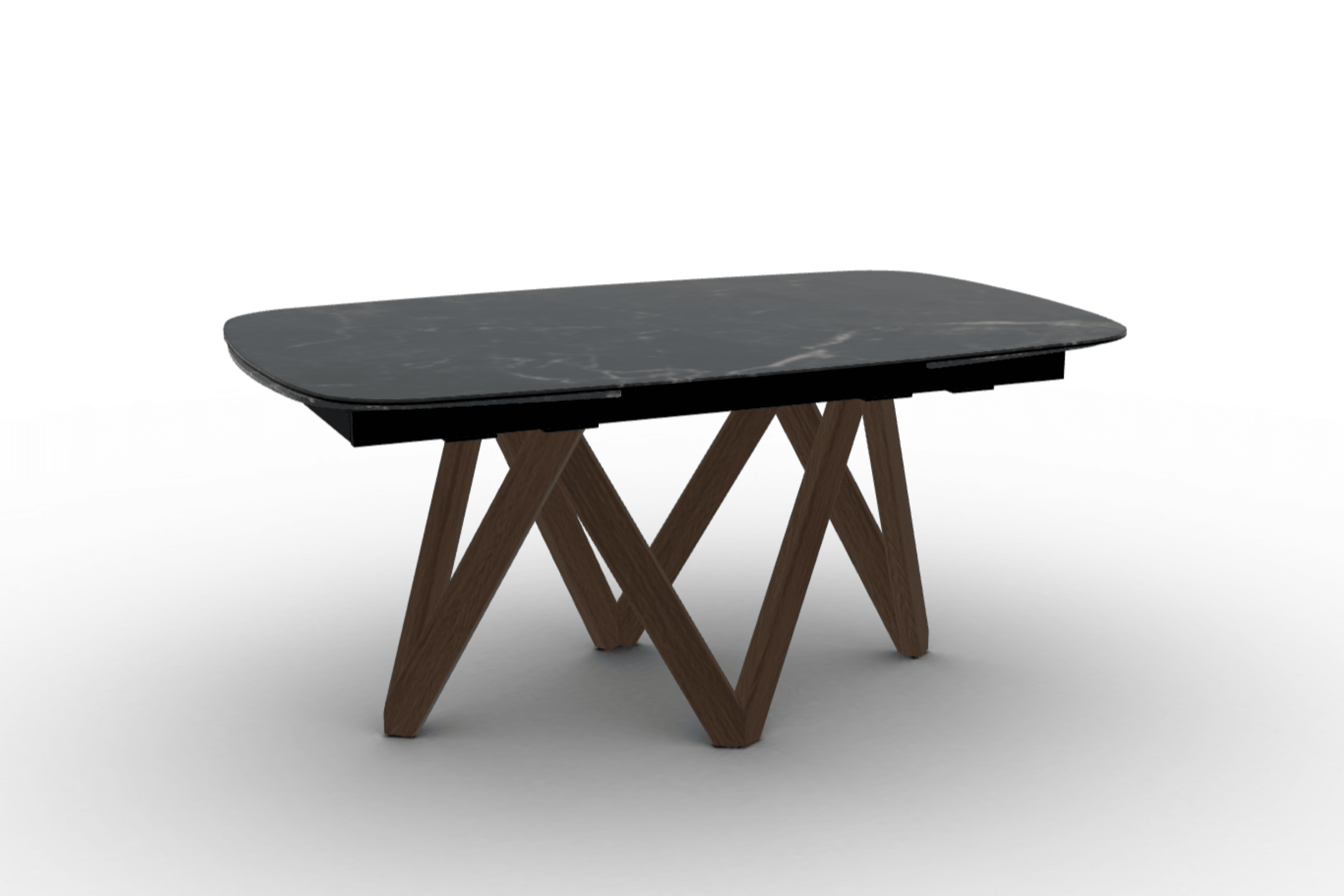 Stół rozkładany CARTESIO czarny marmur Calligaris 165 cm ciemnobrązowe drewno Eye on Design