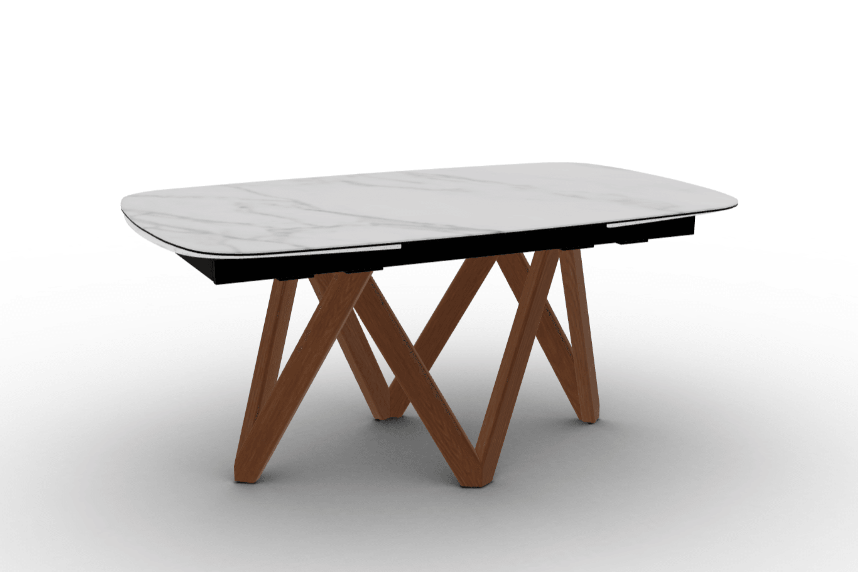 Stół rozkładany CARTESIO kremowy marmur Calligaris 165 cm orzechowe drewno Eye on Design