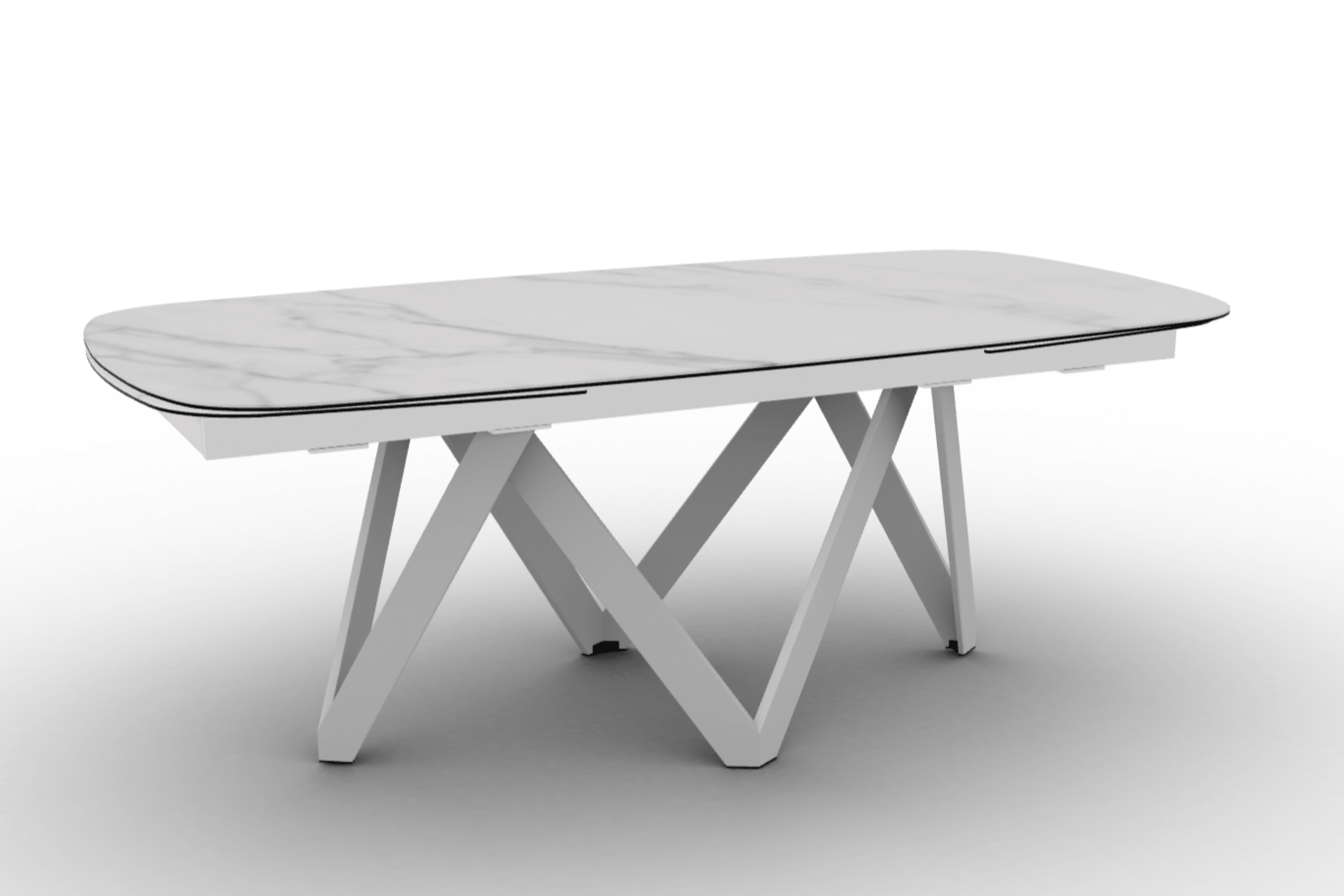 Stół rozkładany CARTESIO kremowy marmur Calligaris 200 cm biały matowy metal Eye on Design