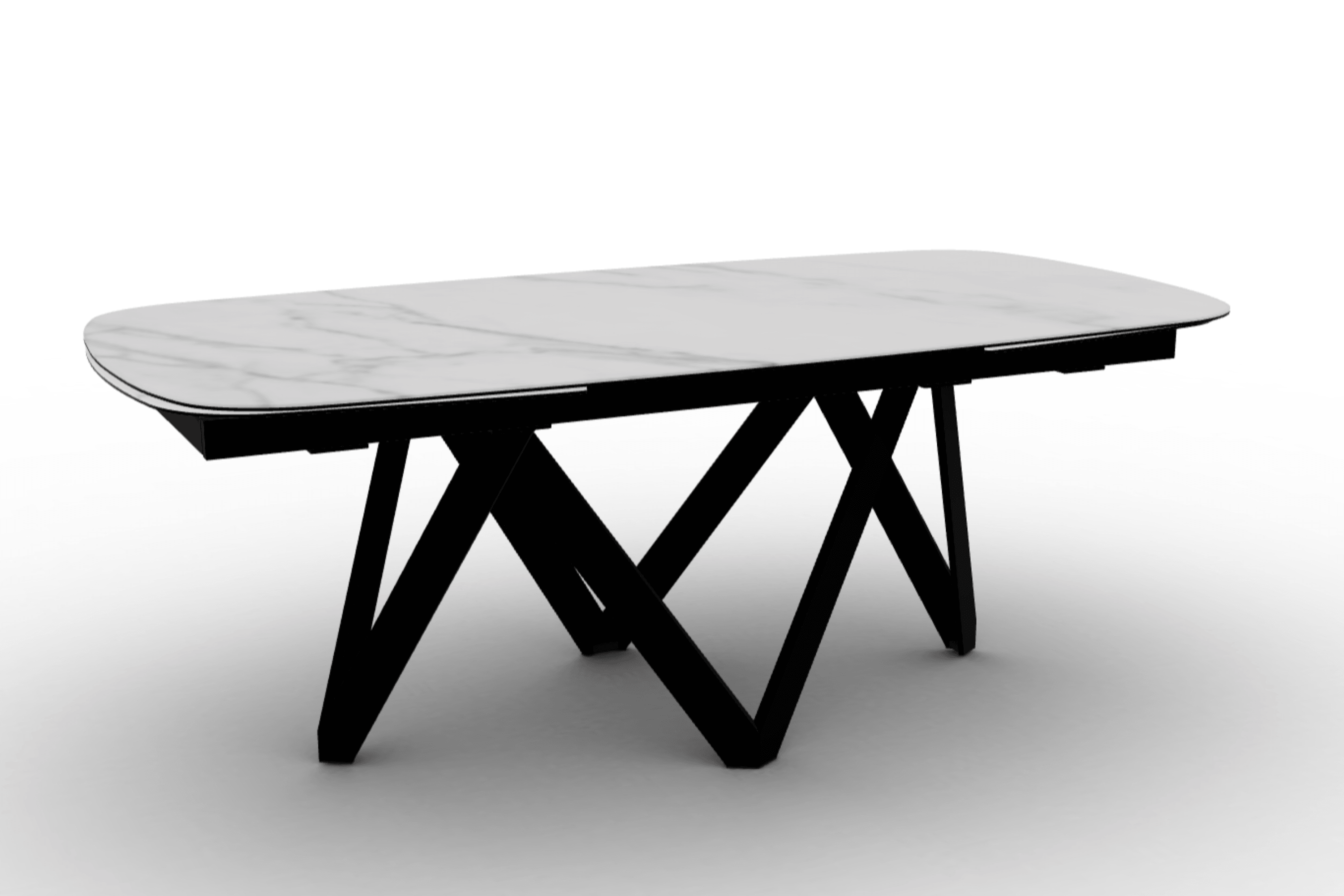 Stół rozkładany CARTESIO kremowy marmur Calligaris 200 cm czarny matowy metal Eye on Design