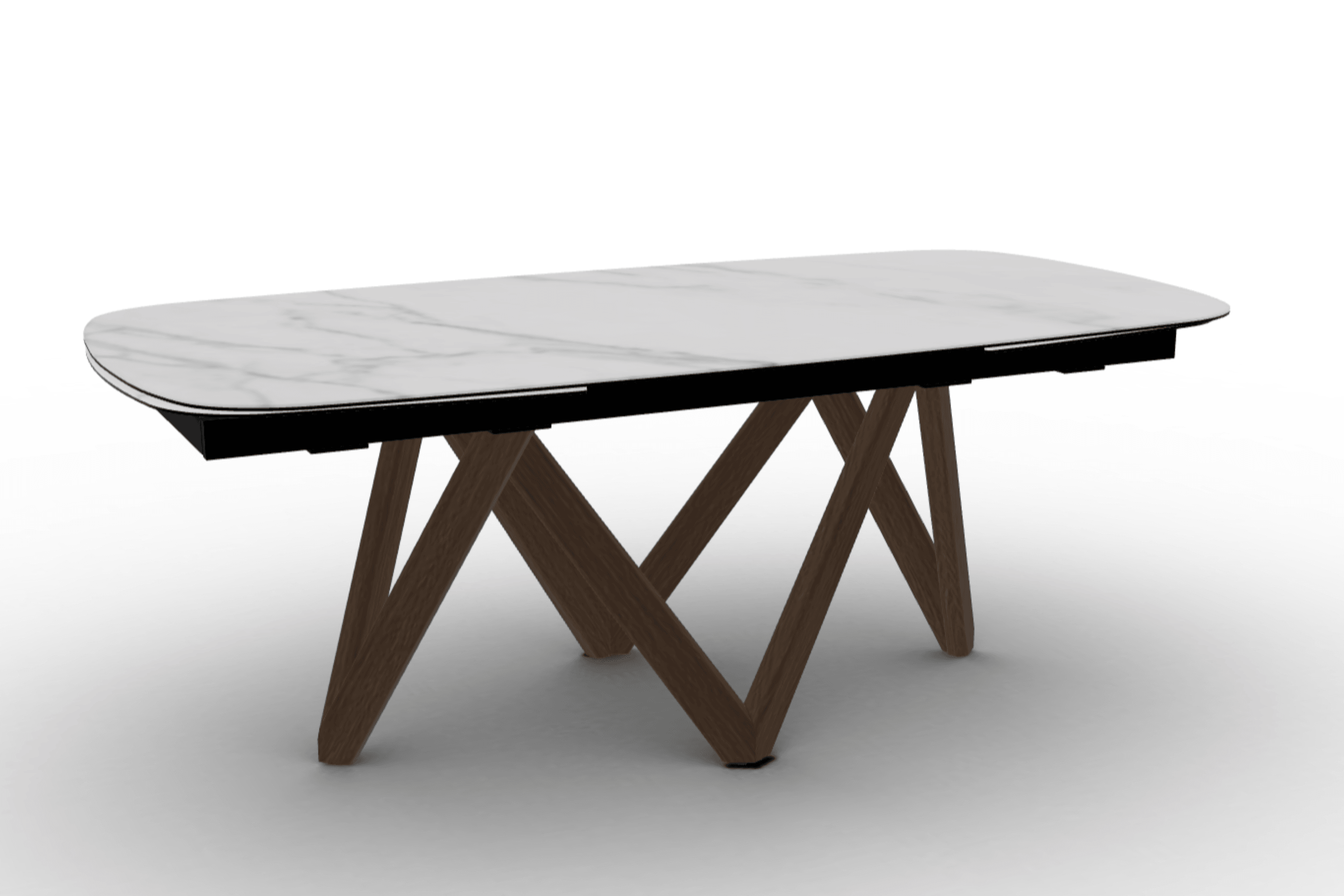 Stół rozkładany CARTESIO kremowy marmur Calligaris 200 cm ciemnobrązowe drewno Eye on Design