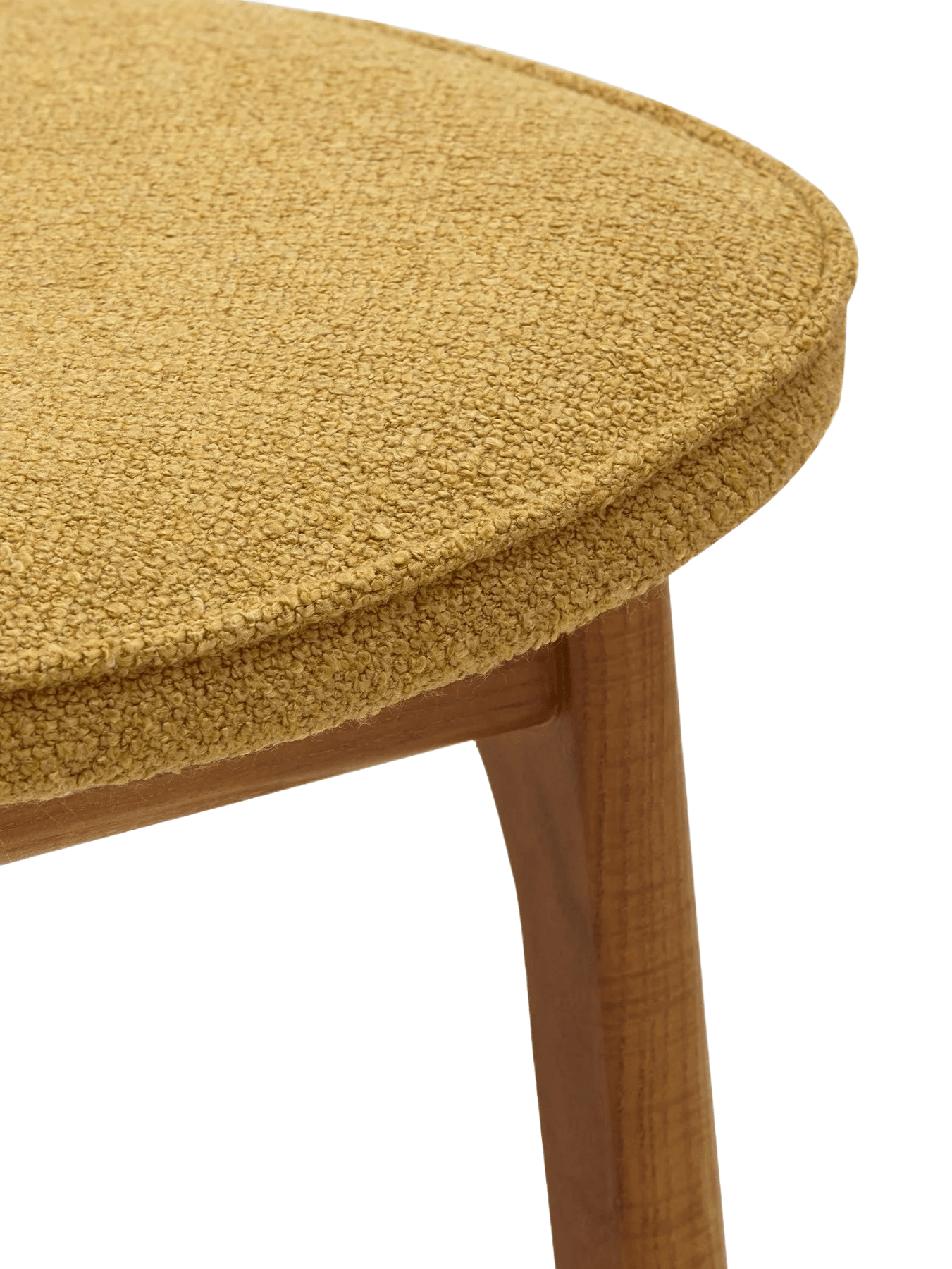 Stołek barowy 200-190 żółty w tkaninie Boucle Mustard 366 concept Eye on Design