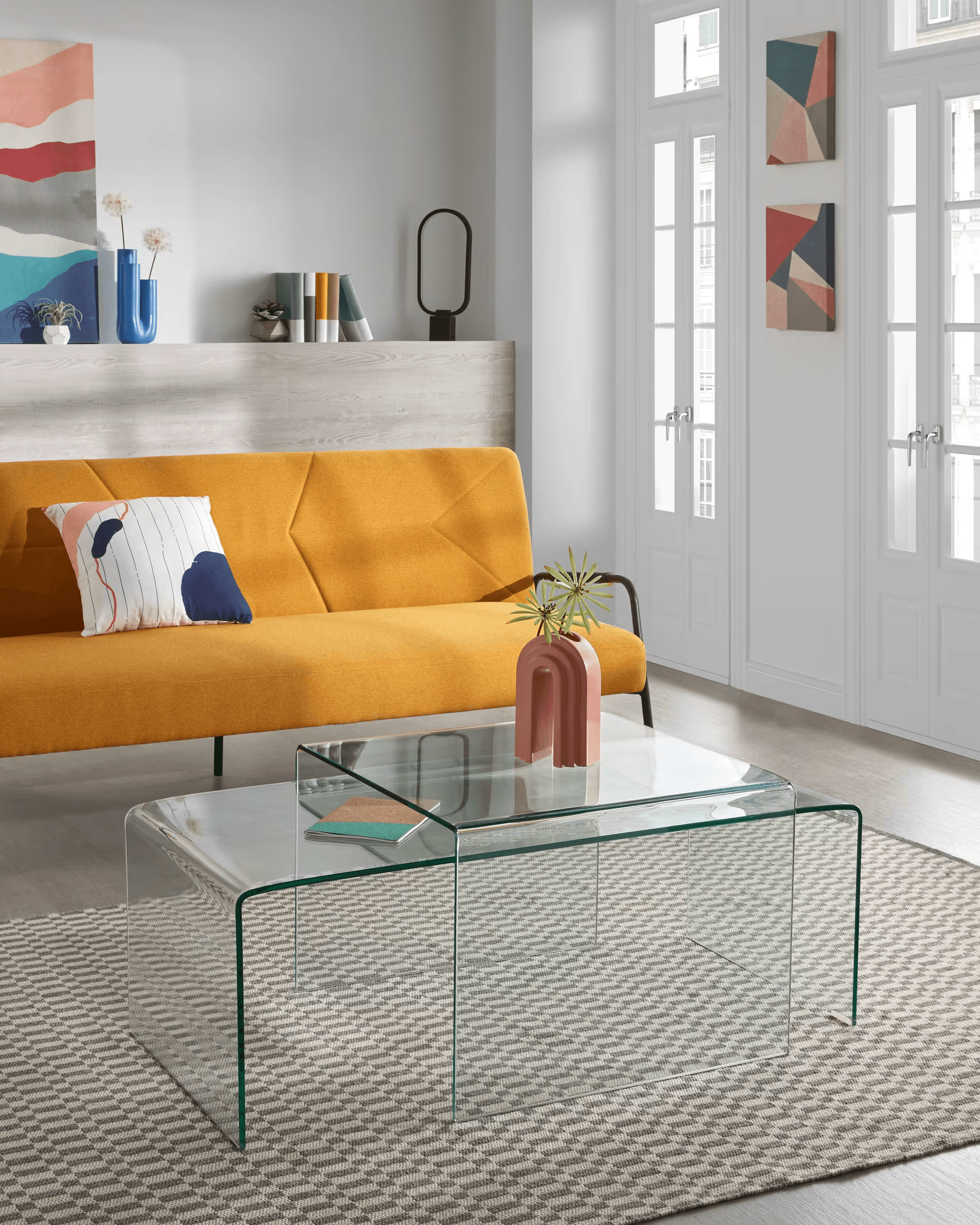 Stolik boczny BURANO przezroczyste szkło La Forma Eye on Design