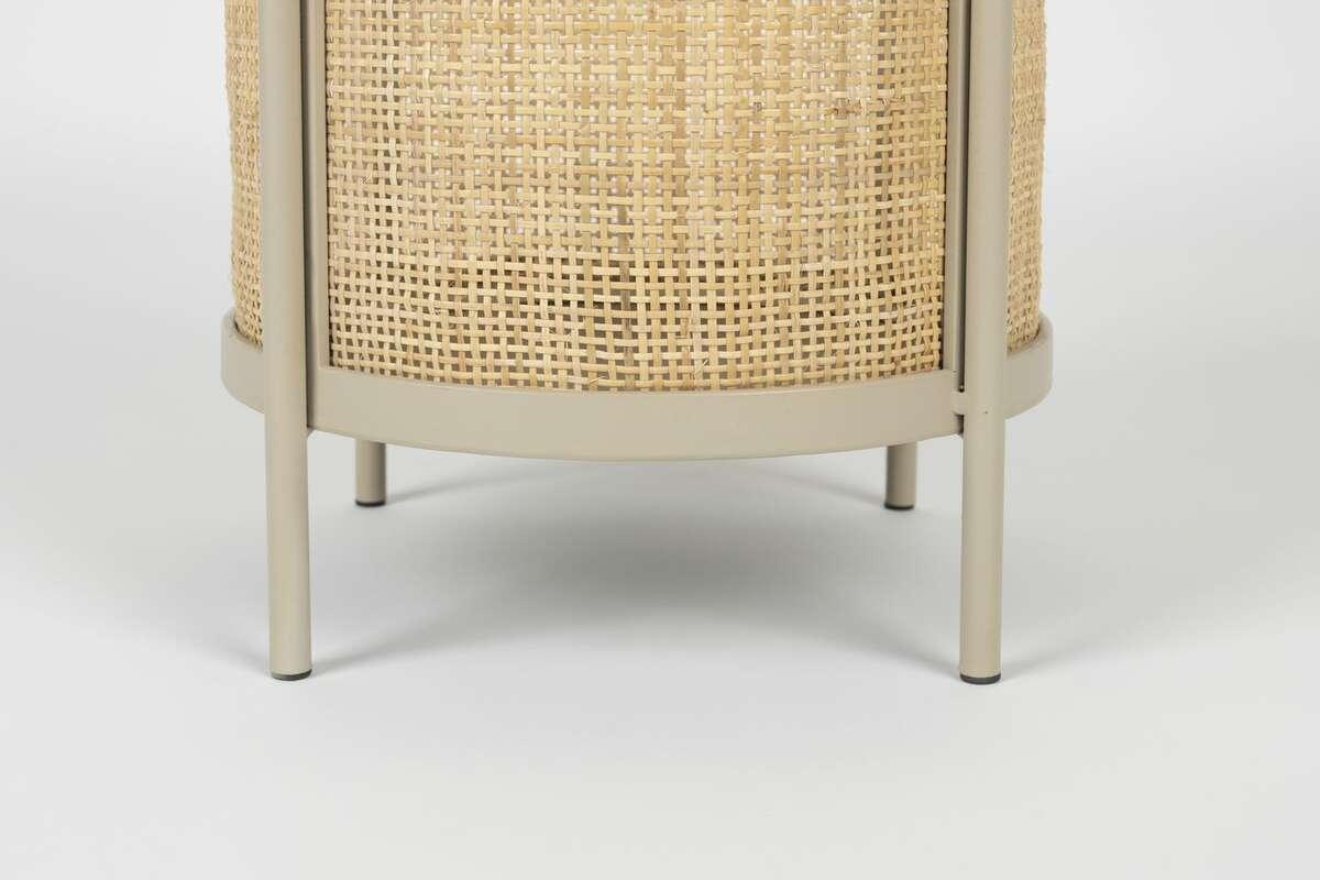 Stolik boczny MAKOTO piaskowy z rattanem White Label Living Eye on Design