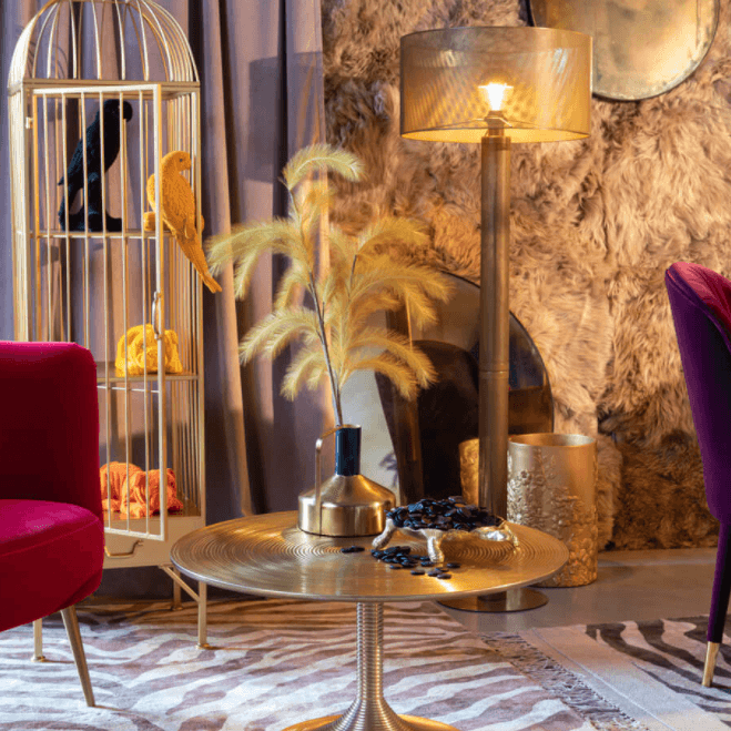 Stolik kawowy HYPNOTISING ROUND mosiądz Bold Monkey Eye on Design