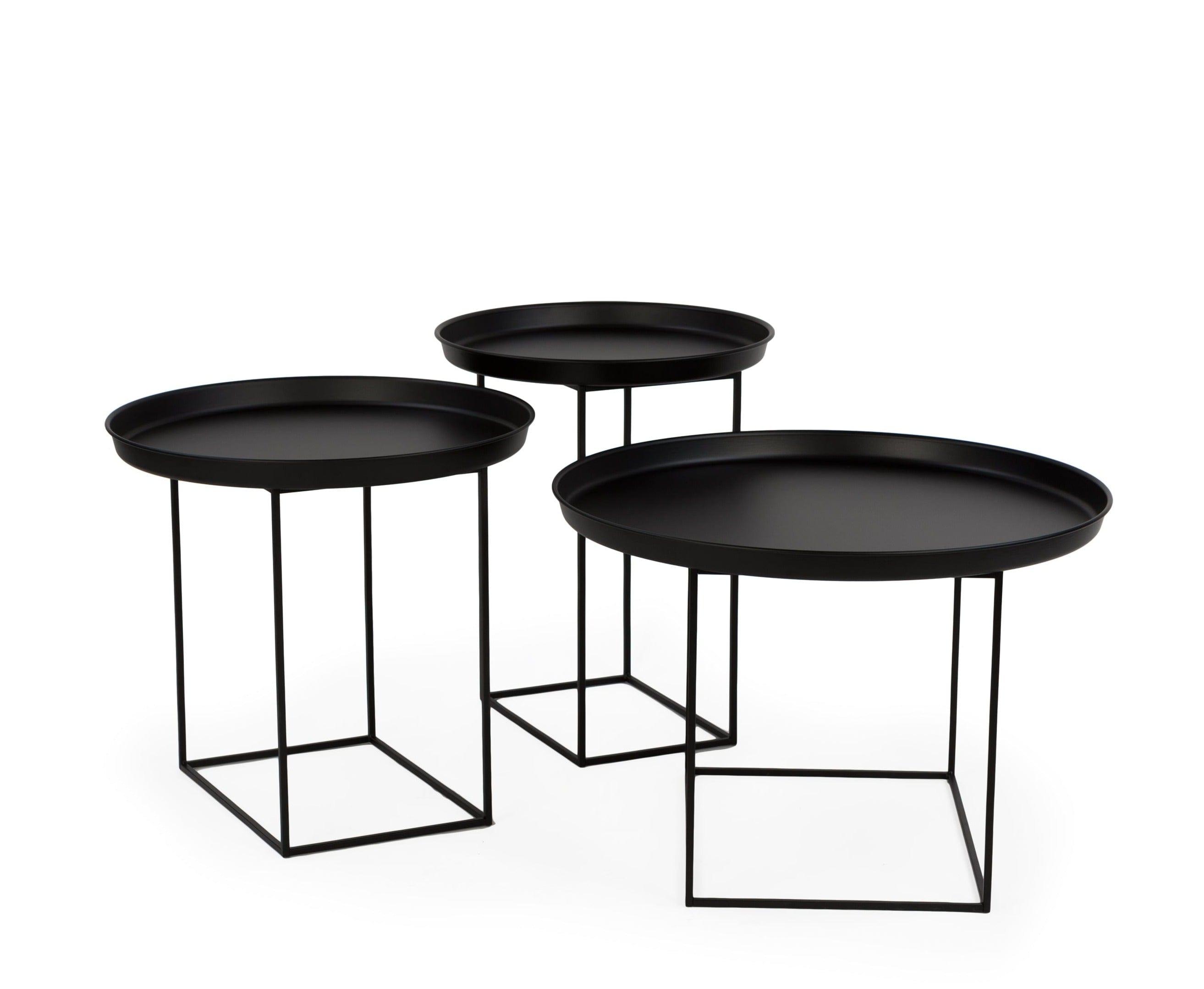 Stolik kawowy RAMME czarny Nordifra Zestaw trzech stolików Eye on Design
