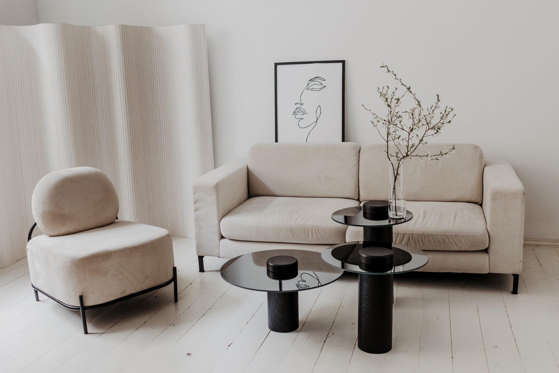 Stolik kawowy TYK czarny dąb z lustrzanym blatem Nordifra Eye on Design