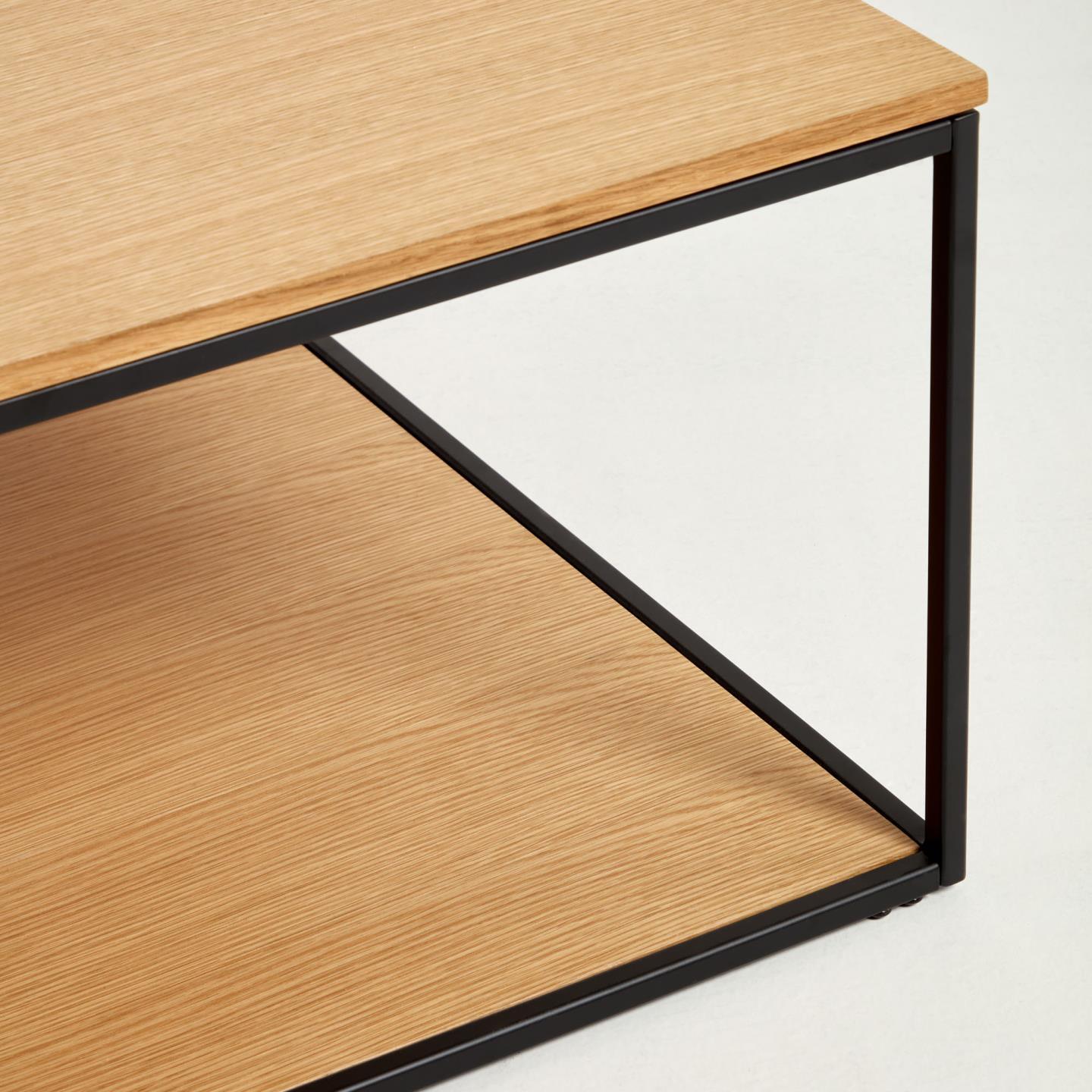 Stolik kawowy YOANA fornir dębowy z czarną ramą La Forma Eye on Design