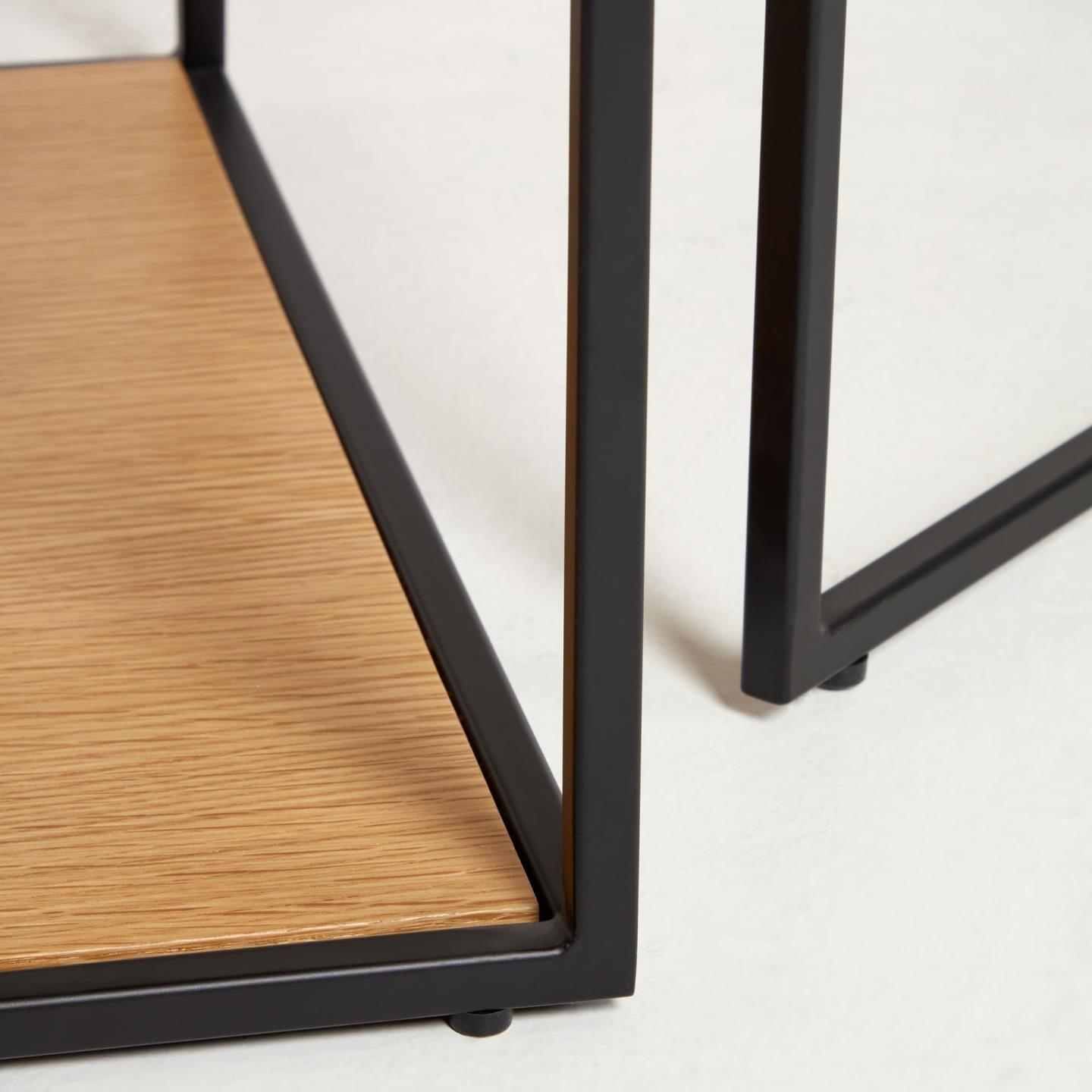 Stolik kawowy YOANA fornir dębowy z czarną ramą La Forma Eye on Design