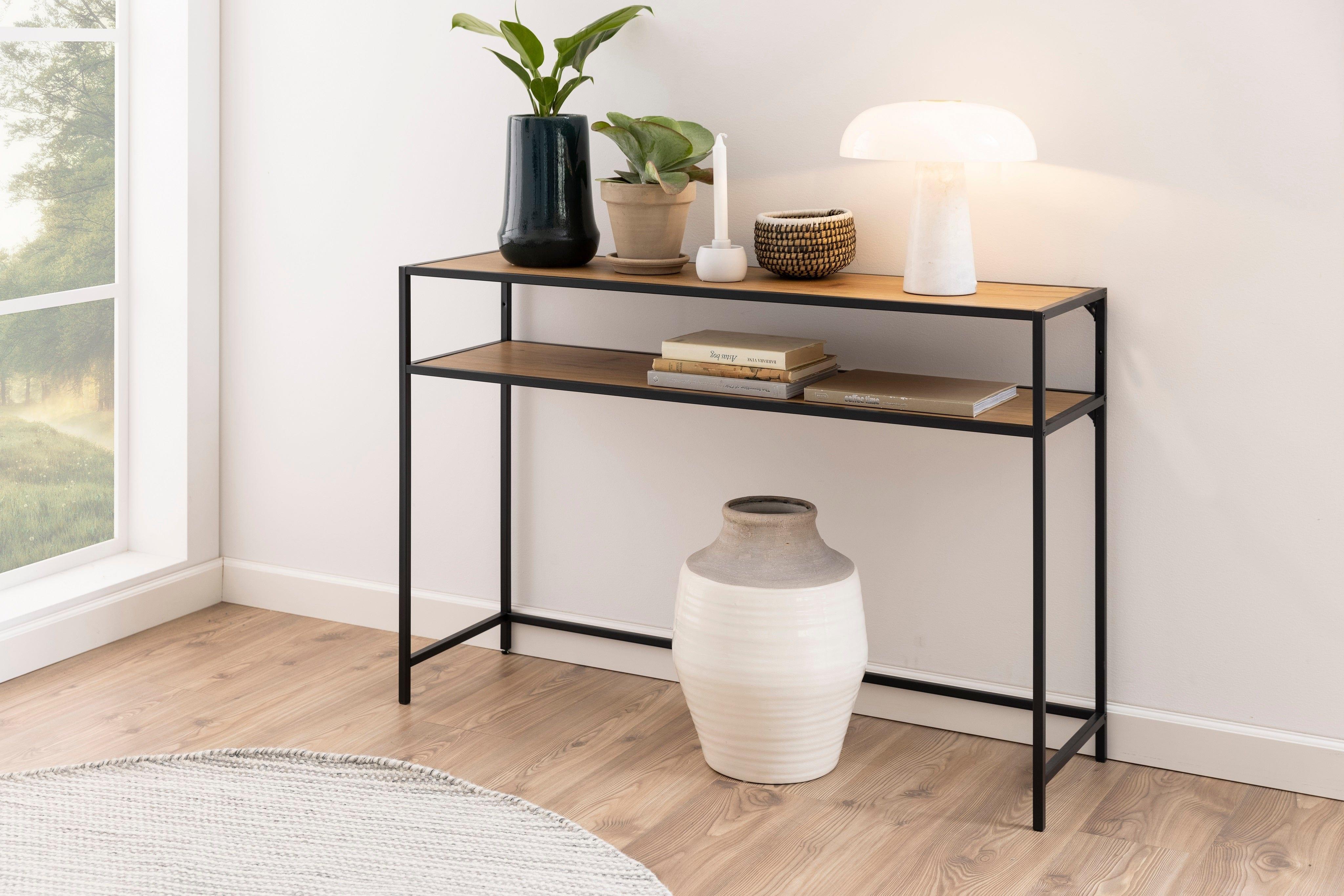 Stolik z 2 półkami duży SEAFORD drewniany Home Essentials Eye on Design