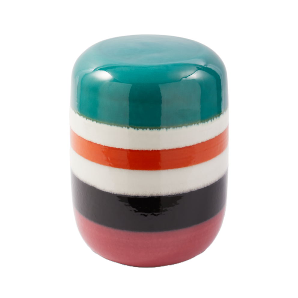 STRIPED PILL Side Table colorful ceramic