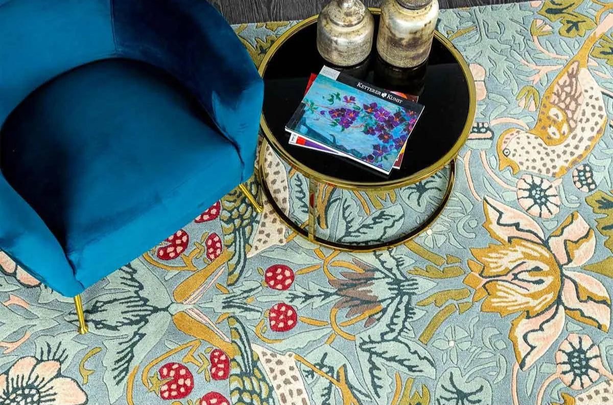 STRAWBERRY THIEF SLATE Teppich grün