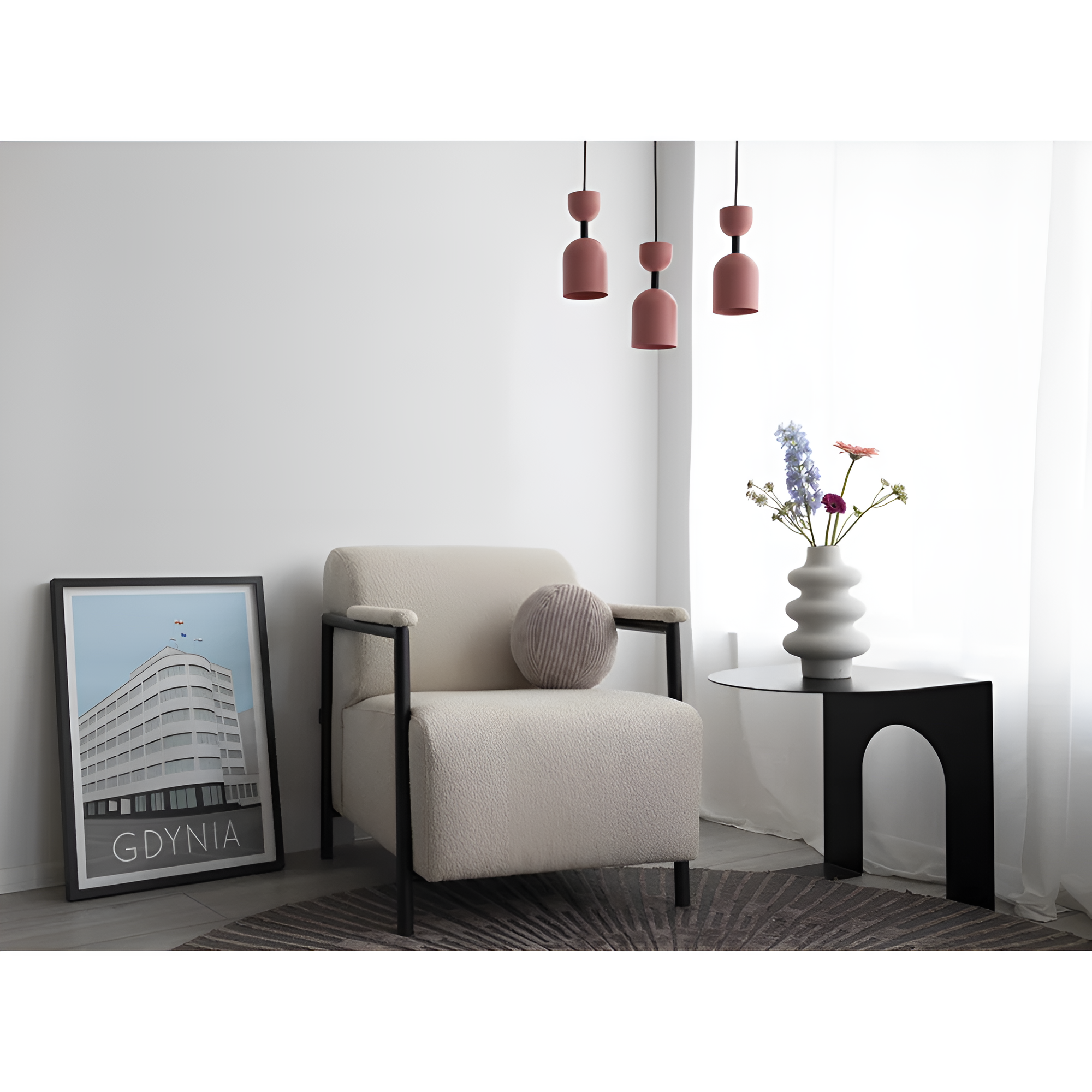 SUPURU pendant lamp in white with brass