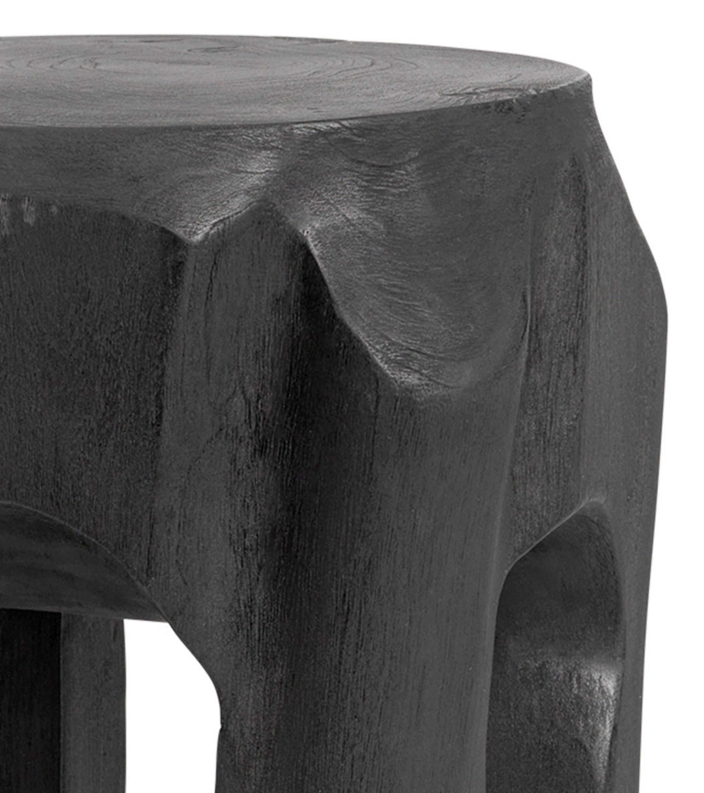 ROOT Hocker schwarze Teakholzwurzeln