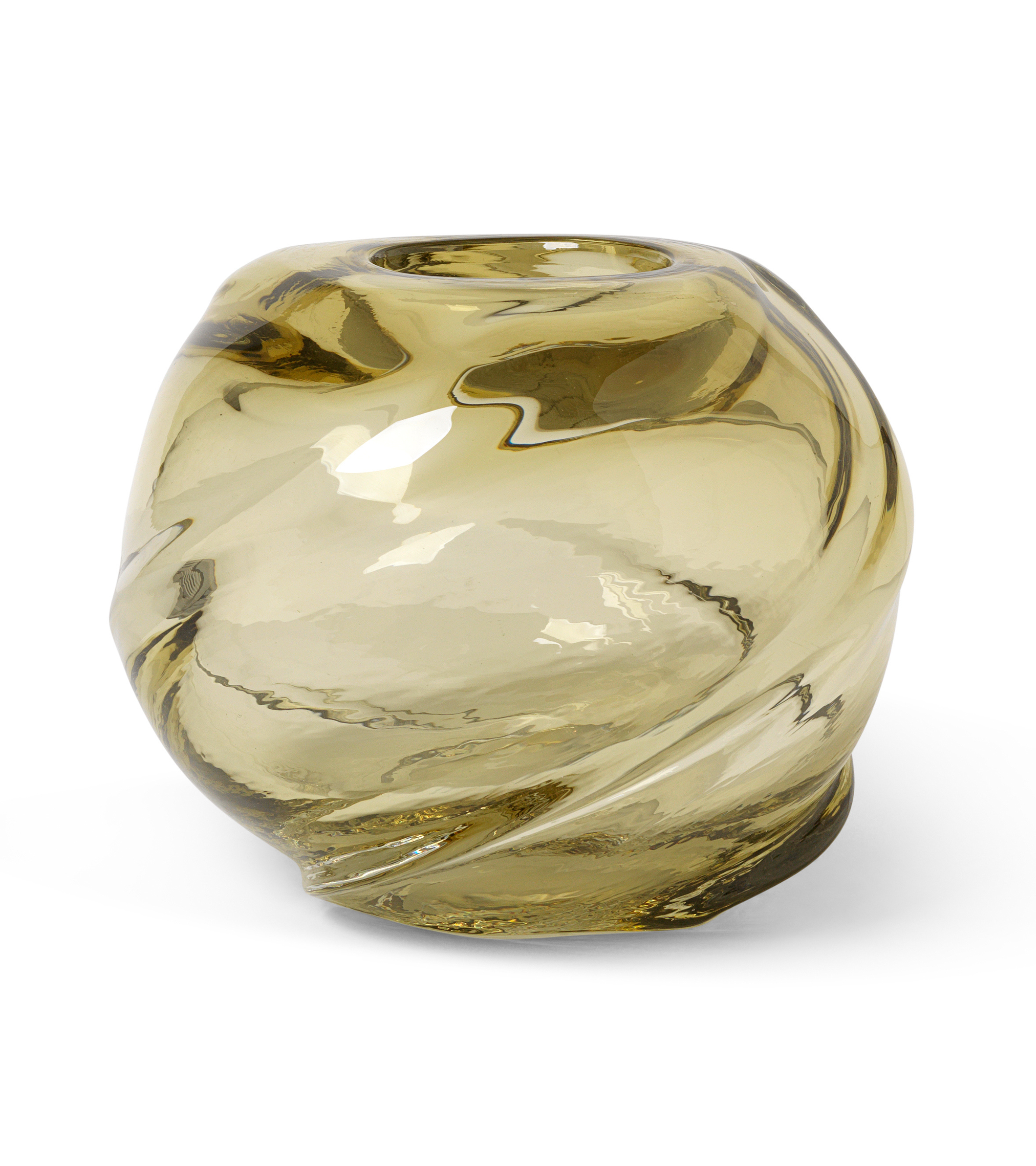 WATER ROUND SWIRL vase in light yellow