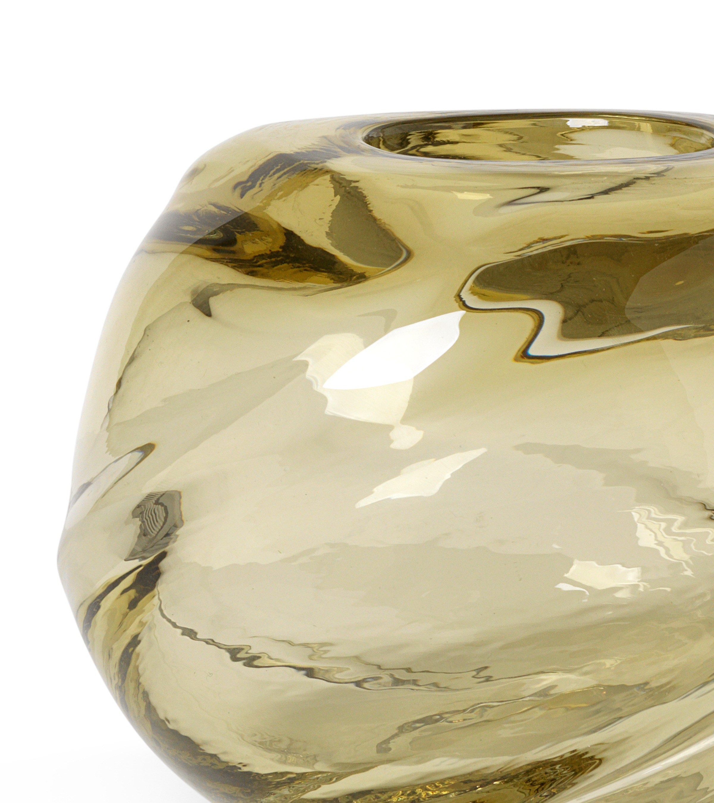 WATER ROUND SWIRL vase in light yellow
