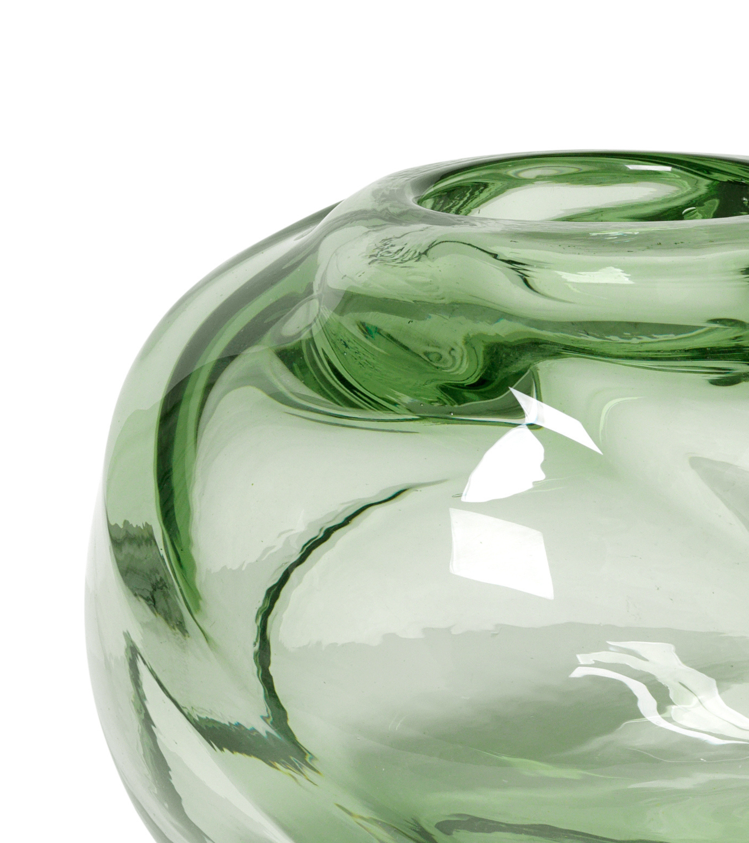 Vase WATER ROUND SWIRL light green