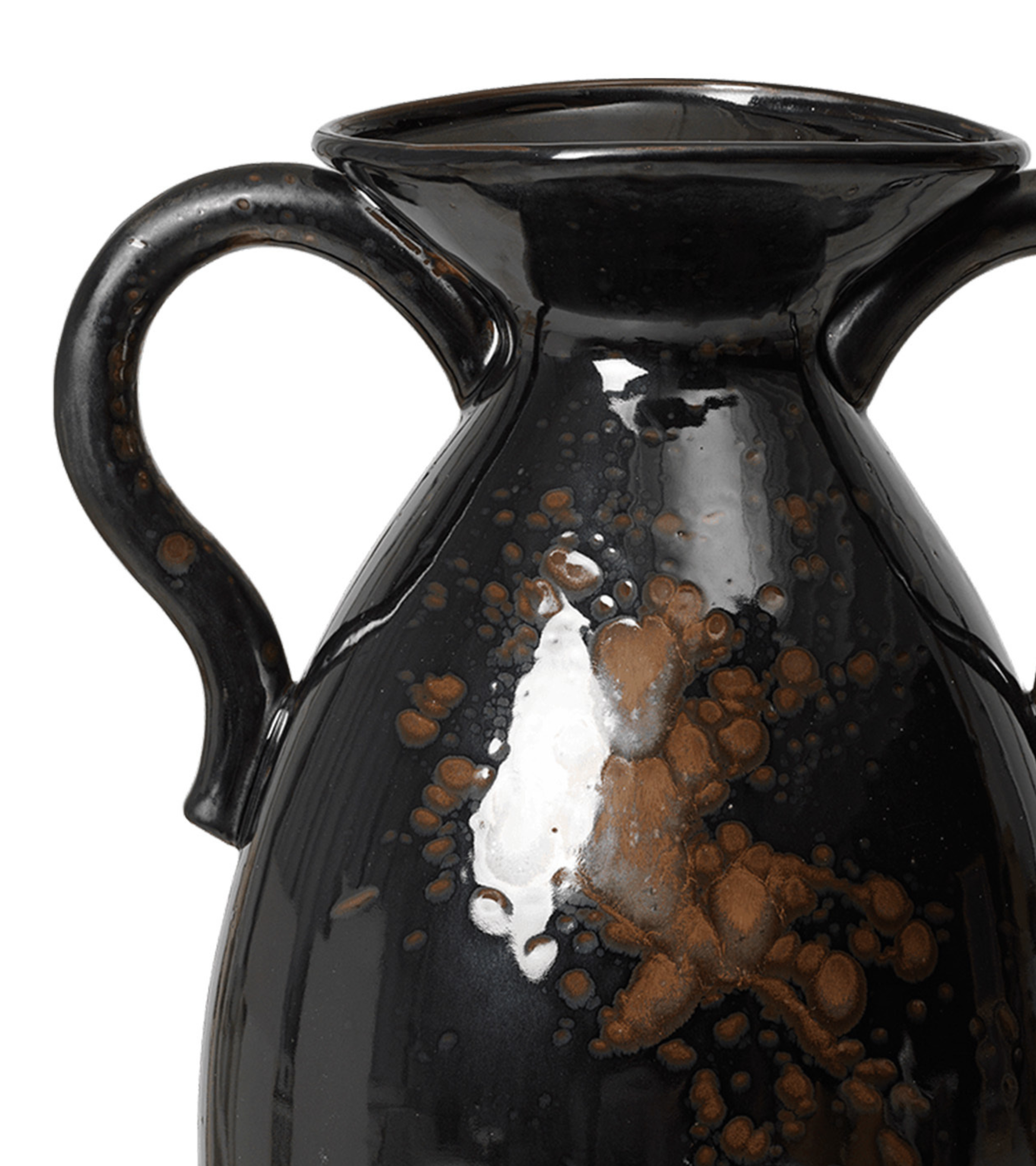 VERSO Bodenvase schwarz mit braun