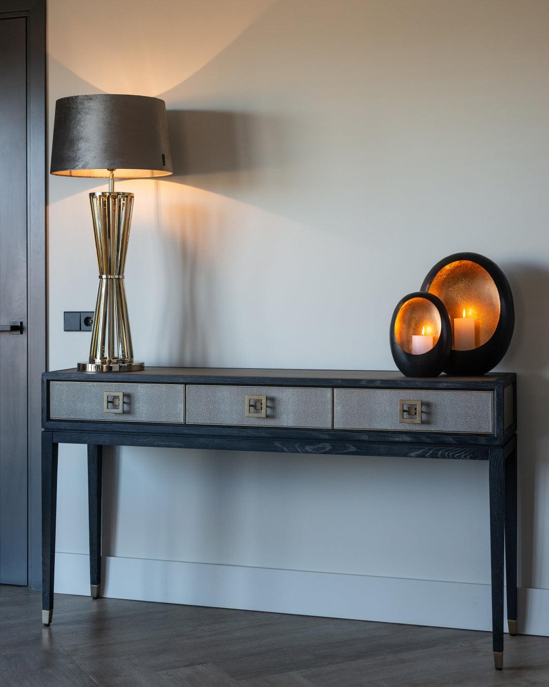 Szafka barowa BLOOMINGVILLE drewno dębowe ze złotym Richmond Interiors Eye on Design