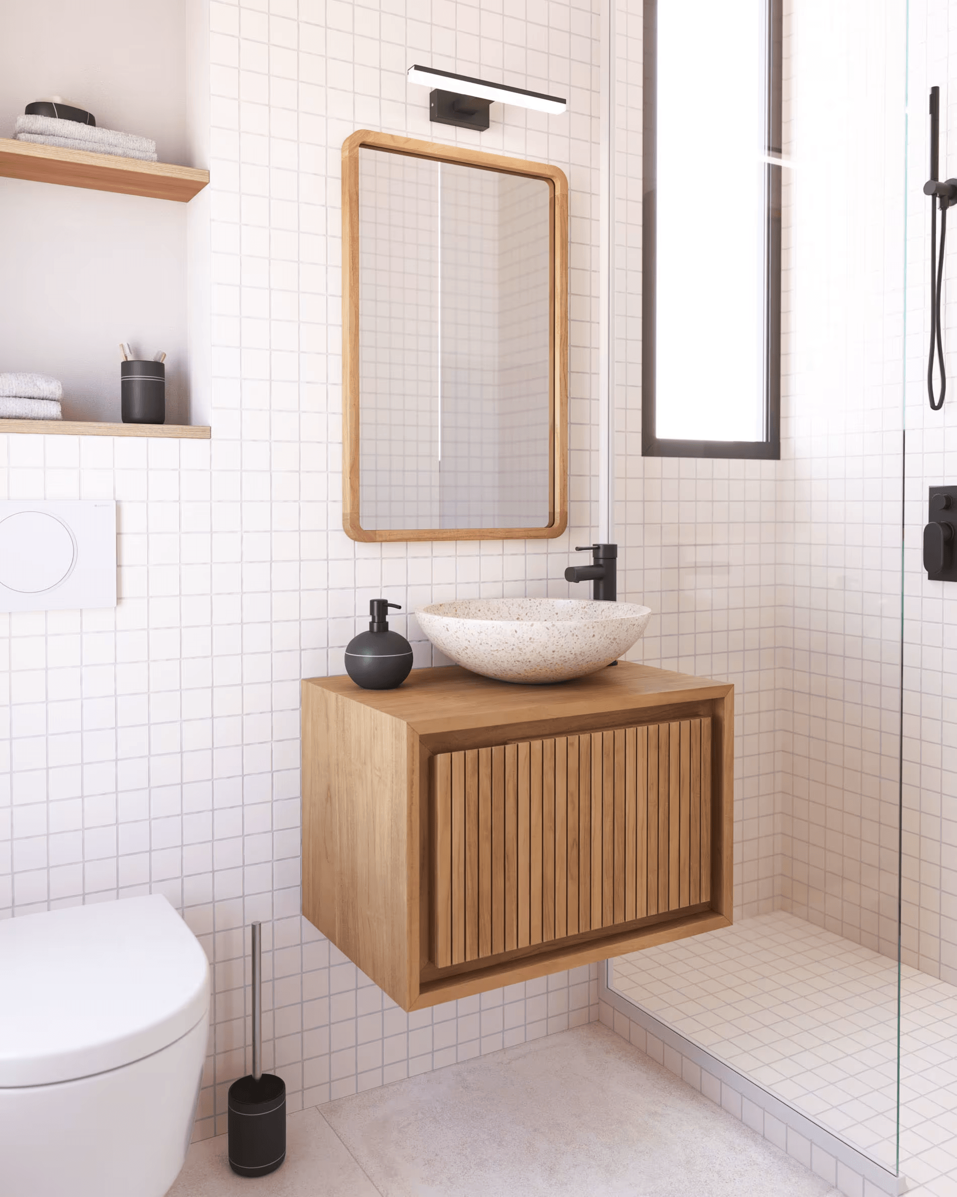 Szafka łazienkowa TACIANA lite drewno tekowe La Forma Eye on Design