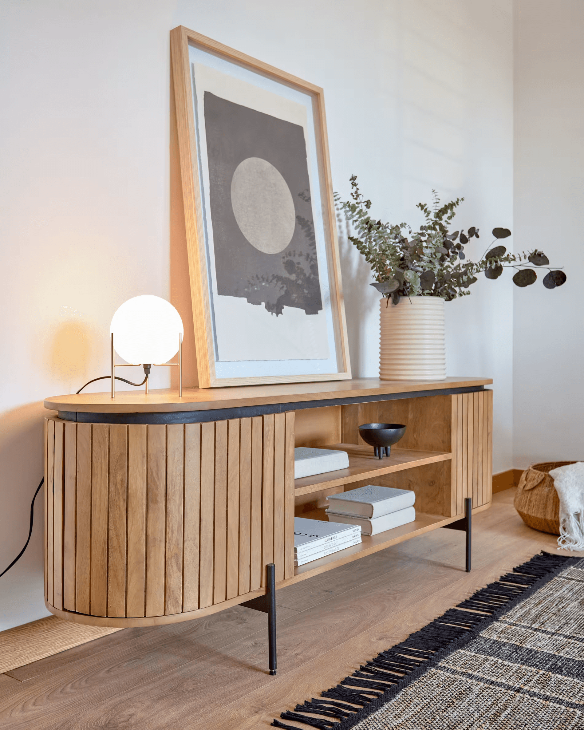 Szafka otwarta RTV LICIA lite drewno mango La Forma Eye on Design