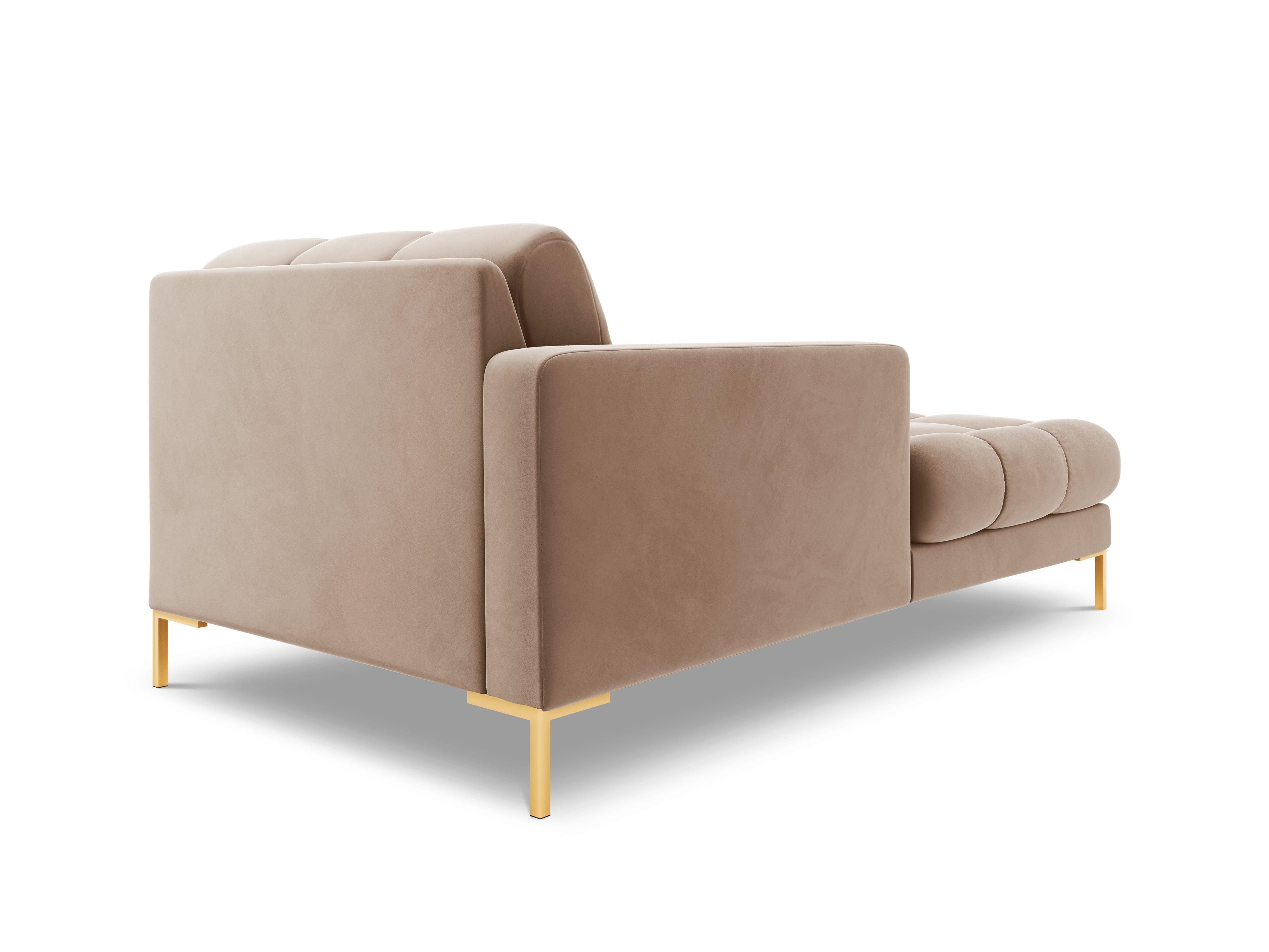 Szezlong aksamitny lewostronny BALI beżowy ze złotą podstawą Cosmopolitan Design Eye on Design