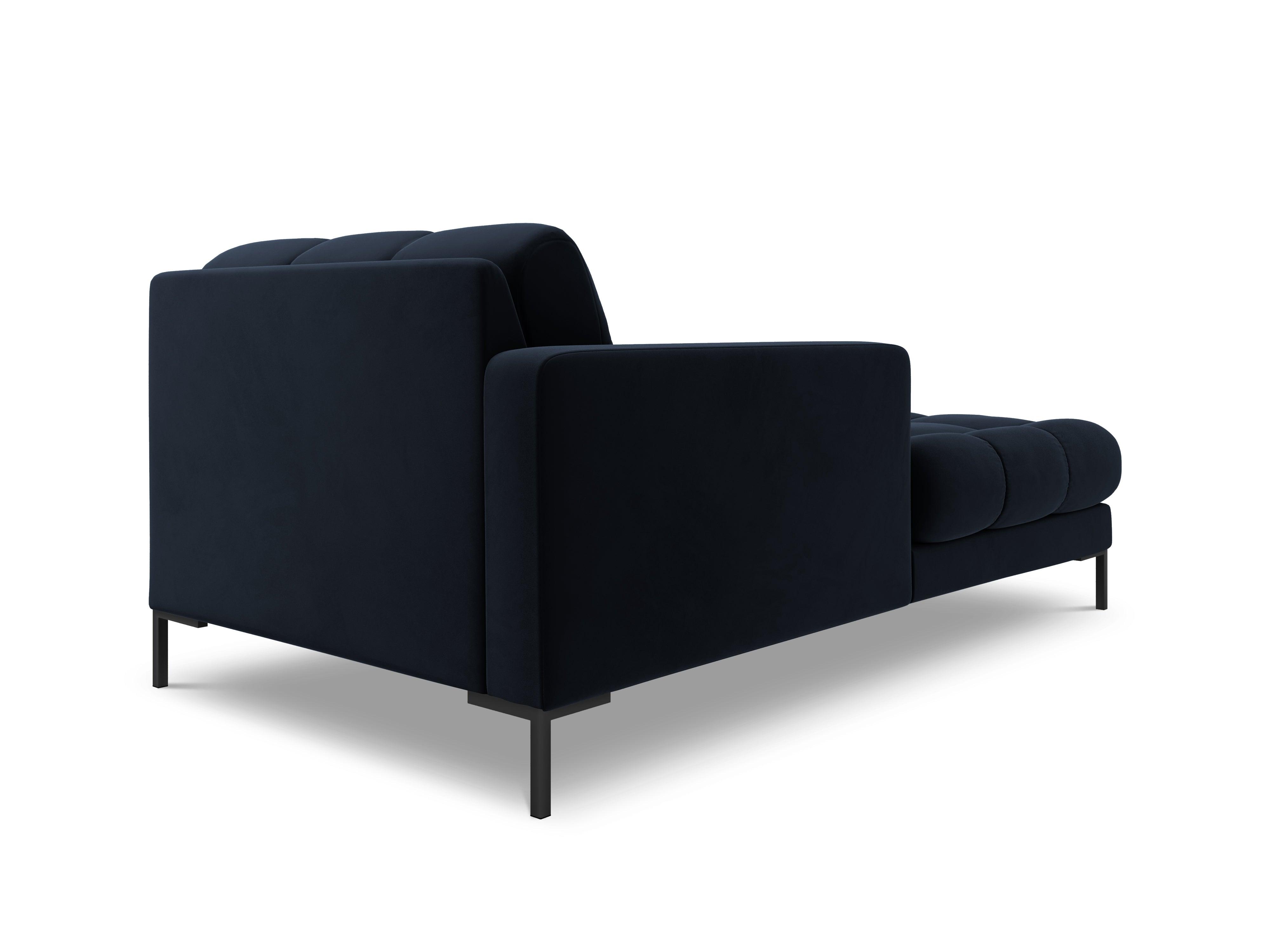 Szezlong aksamitny lewostronny BALI ciemnoniebieski z czarną podstawą Cosmopolitan Design Eye on Design