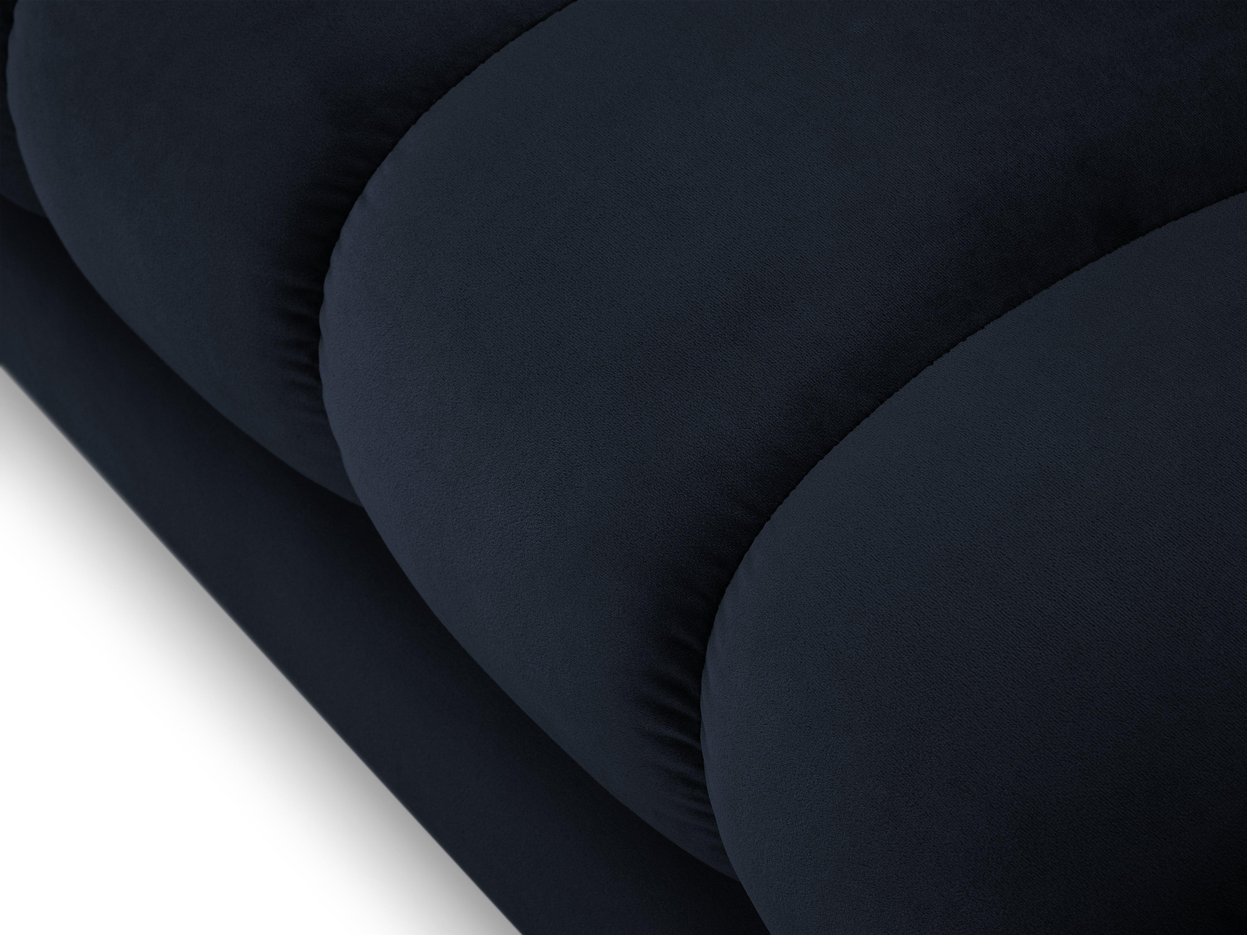 Szezlong aksamitny lewostronny BALI ciemnoniebieski z czarną podstawą Cosmopolitan Design Eye on Design