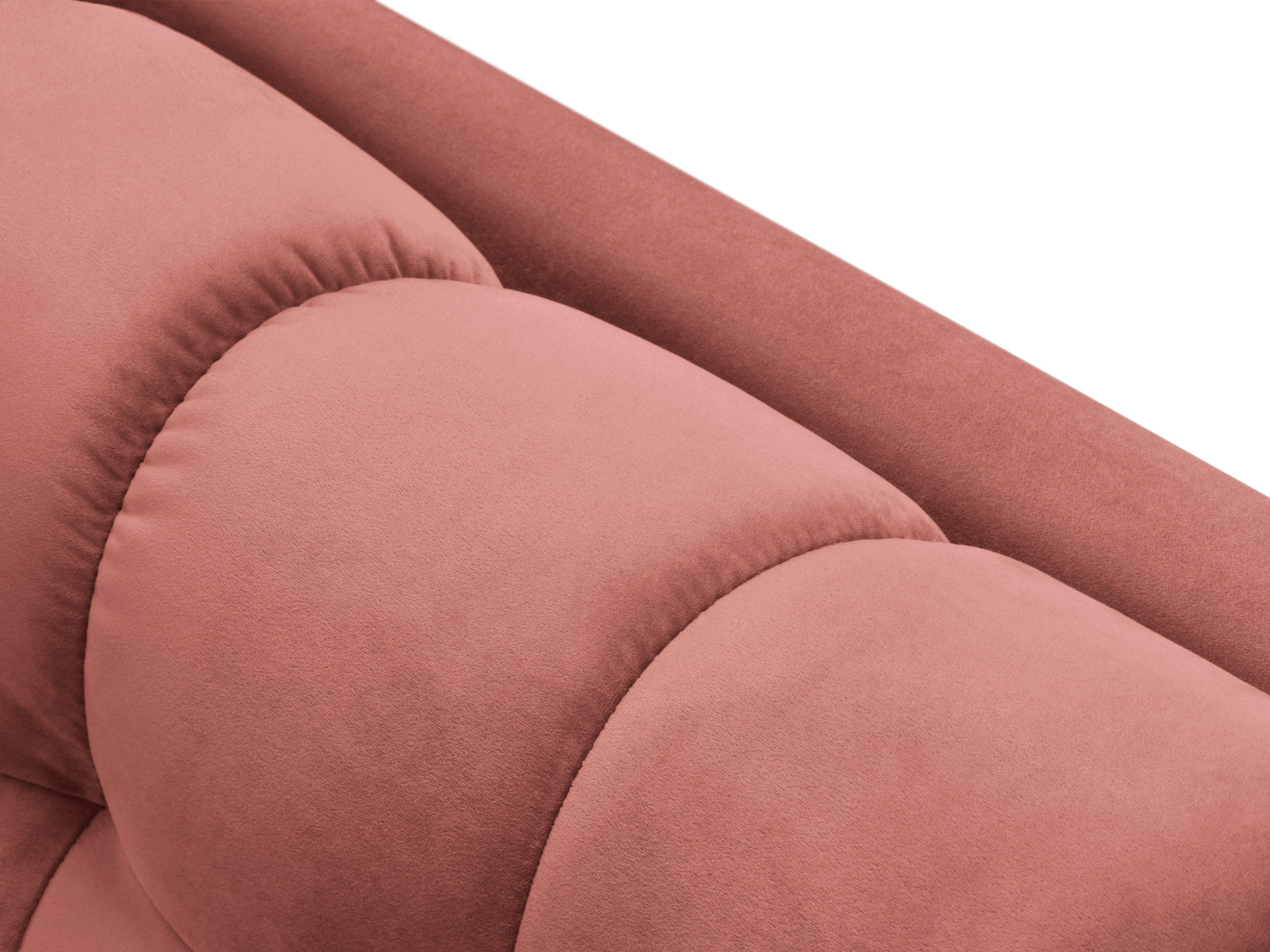 Szezlong aksamitny lewostronny BALI różowy z czarną podstawą Cosmopolitan Design Eye on Design