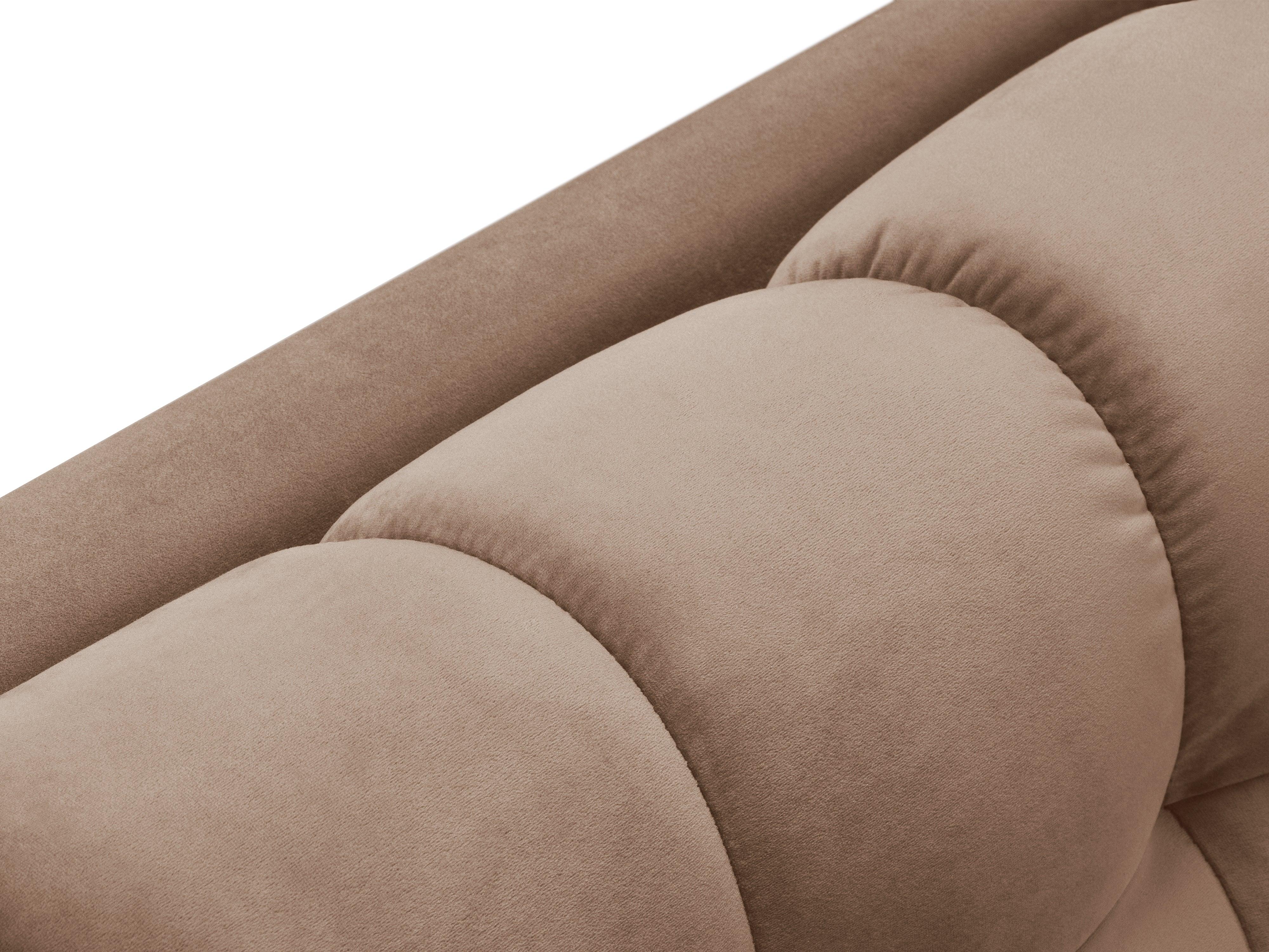 Szezlong aksamitny prawostronny BALI beżowy z czarną podstawą Cosmopolitan Design Eye on Design
