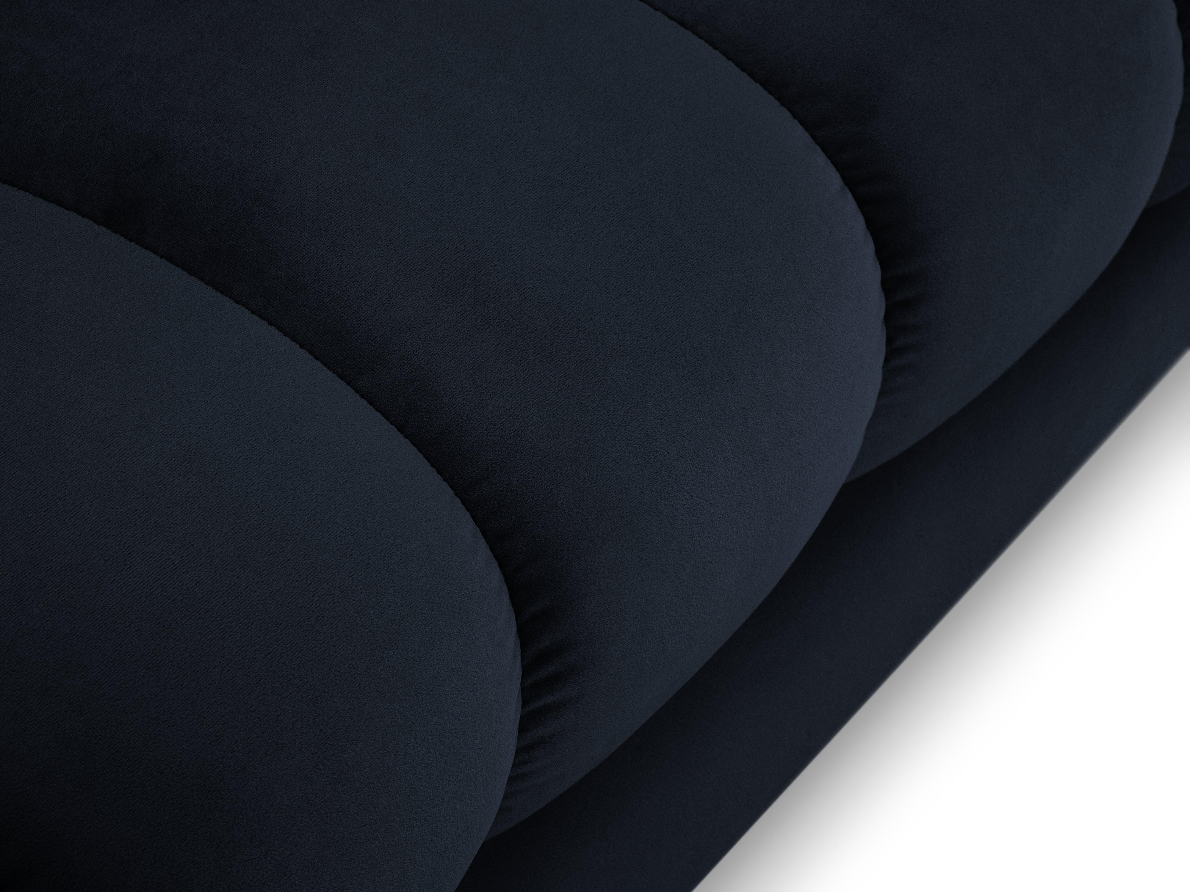 Szezlong aksamitny prawostronny BALI ciemnoniebieski z czarną podstawą Cosmopolitan Design Eye on Design