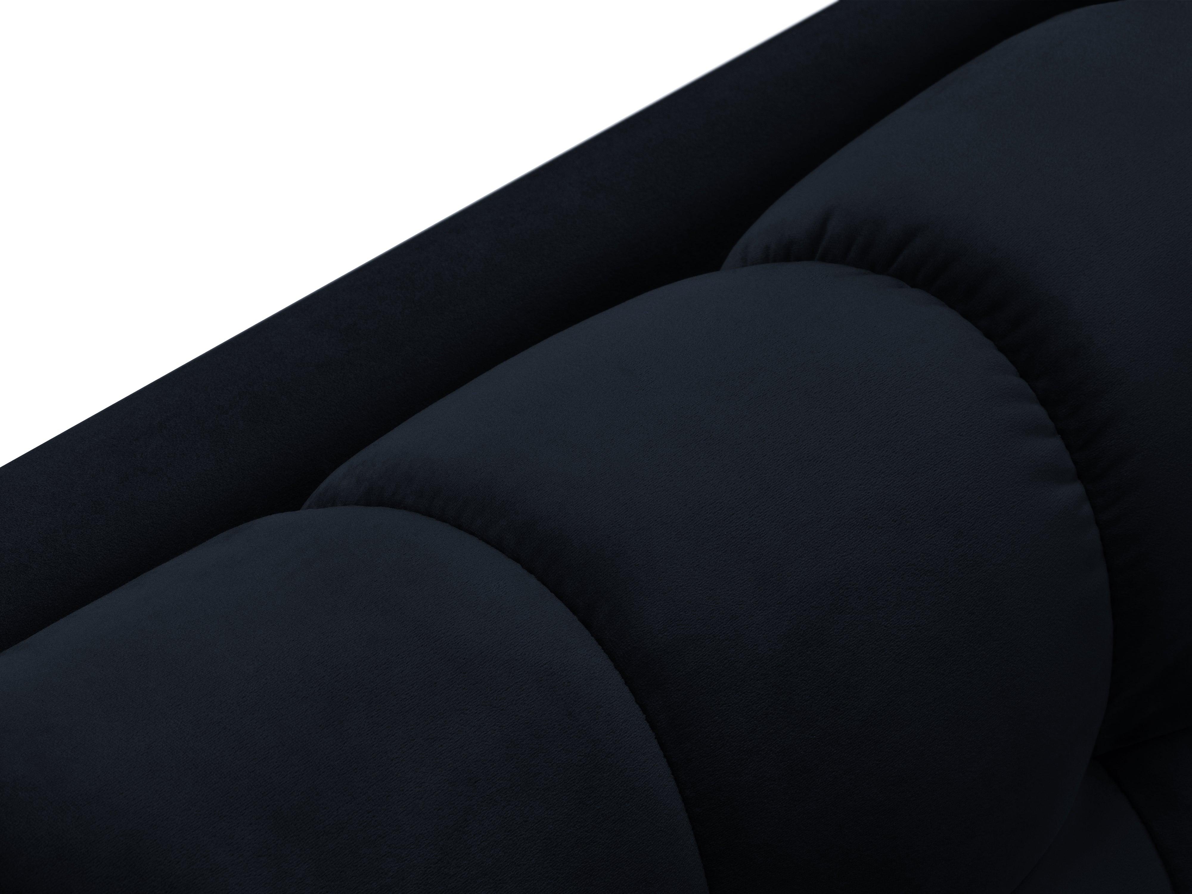 Szezlong aksamitny prawostronny BALI ciemnoniebieski z czarną podstawą Cosmopolitan Design Eye on Design