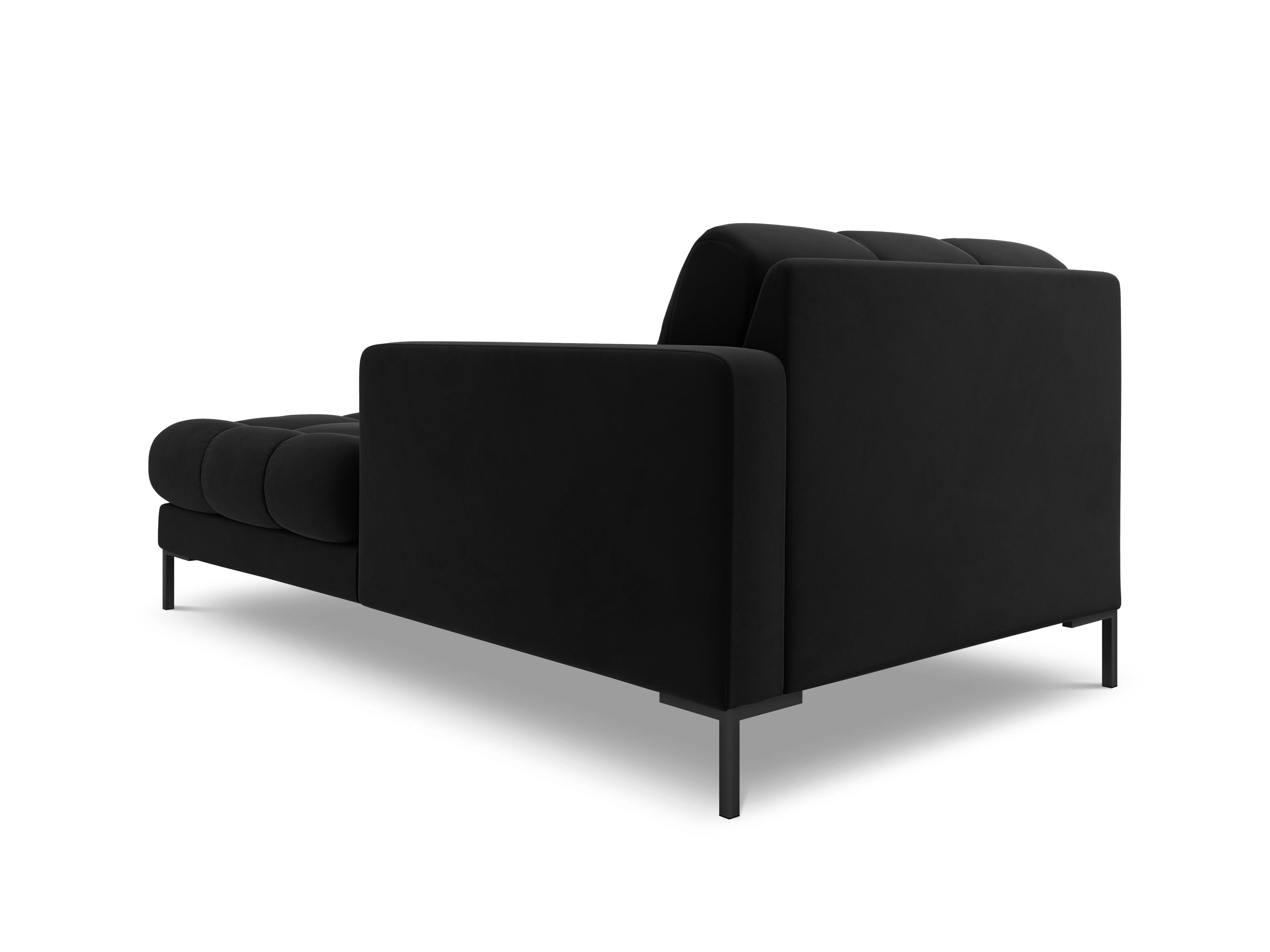 Szezlong aksamitny prawostronny BALI czarny z czarną podstawą Cosmopolitan Design Eye on Design