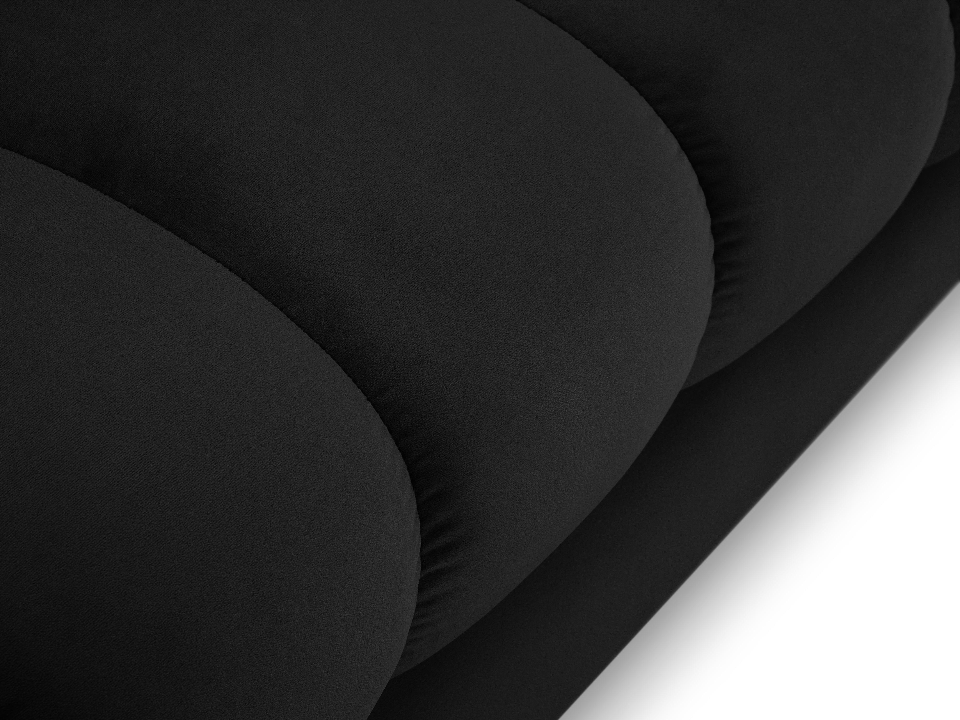 Szezlong aksamitny prawostronny BALI czarny z czarną podstawą Cosmopolitan Design Eye on Design