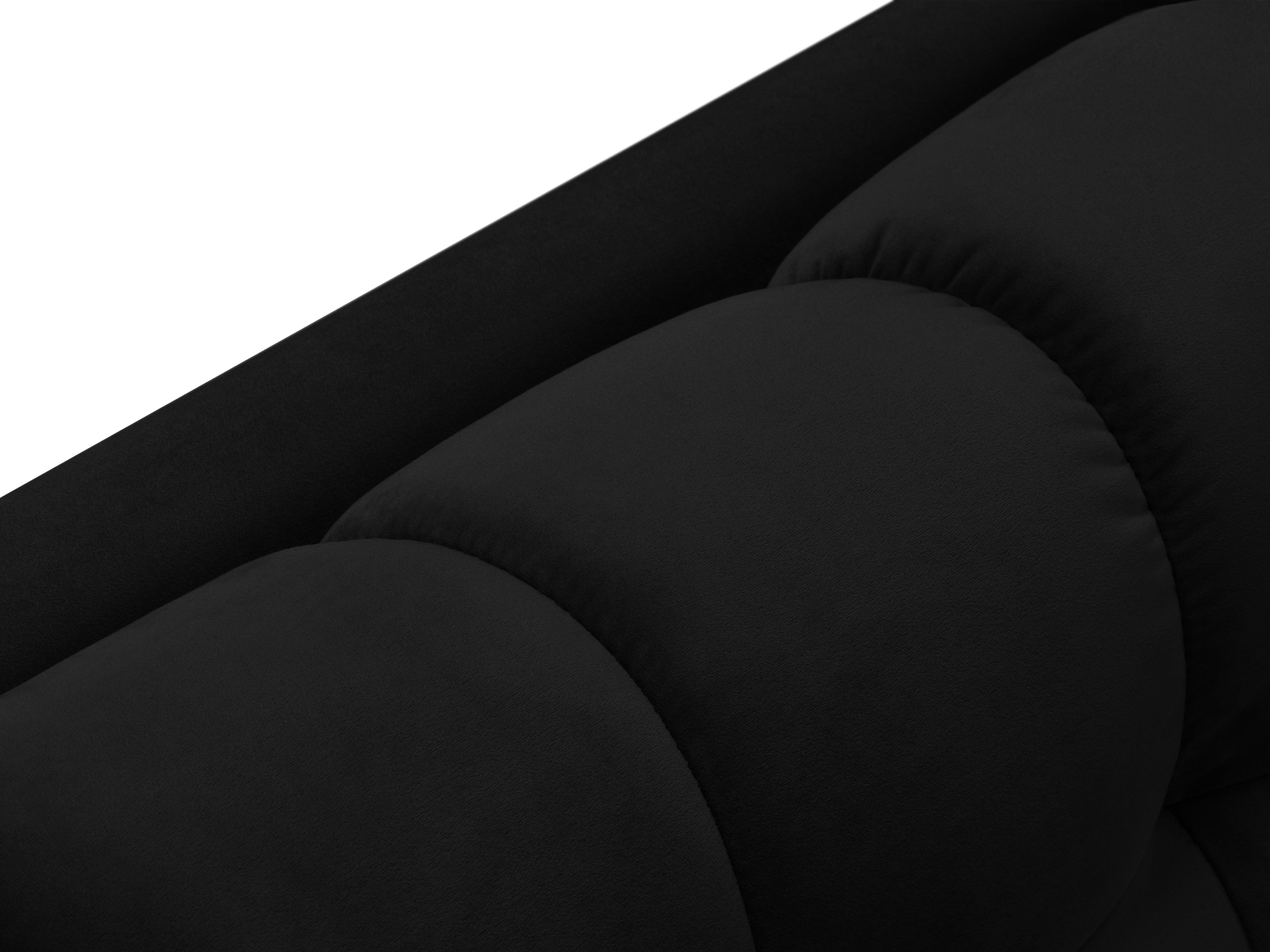 Szezlong aksamitny prawostronny BALI czarny z czarną podstawą Cosmopolitan Design Eye on Design