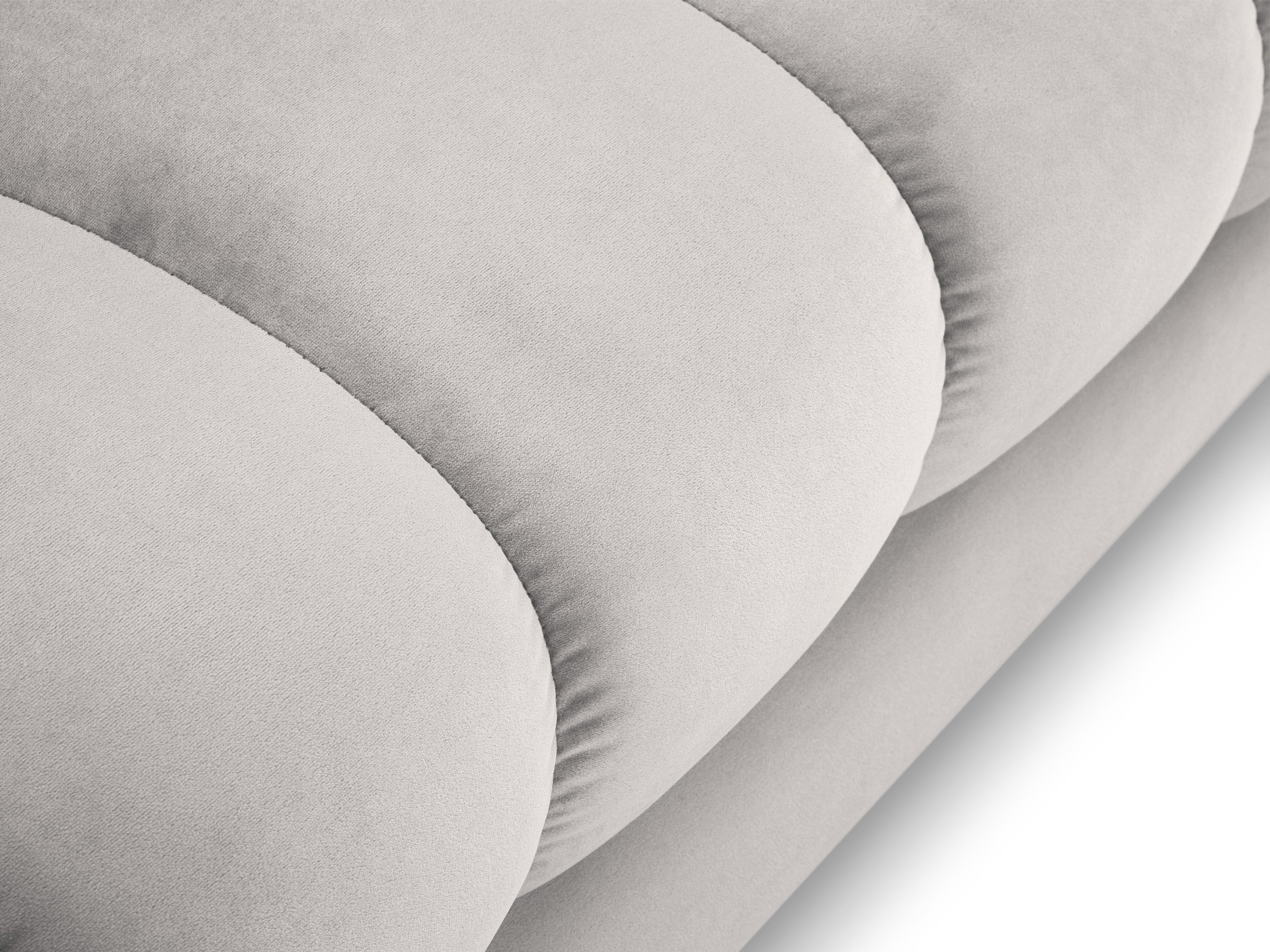 Szezlong aksamitny prawostronny BALI srebrny z czarną podstawą Cosmopolitan Design Eye on Design