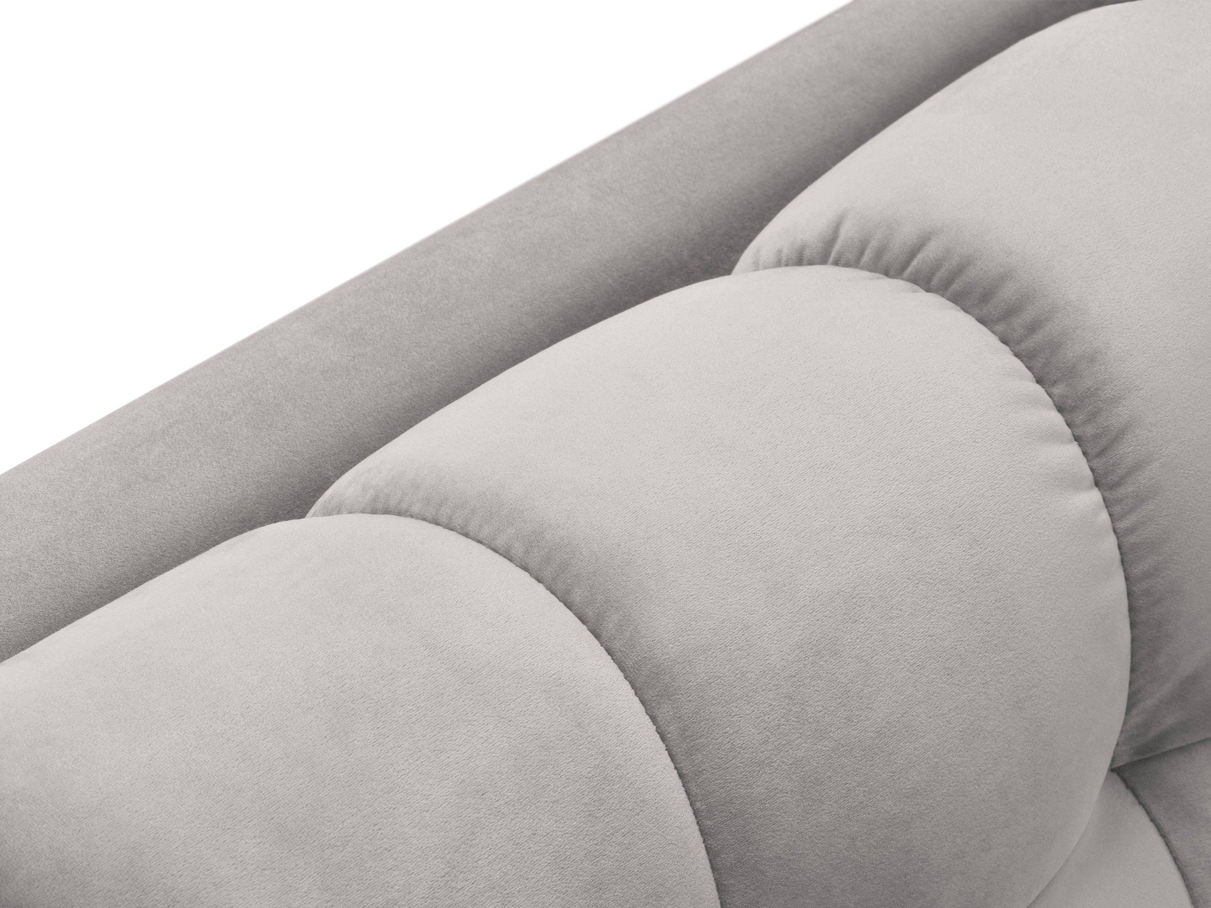 Szezlong aksamitny prawostronny BALI srebrny ze złotą podstawą Cosmopolitan Design Eye on Design