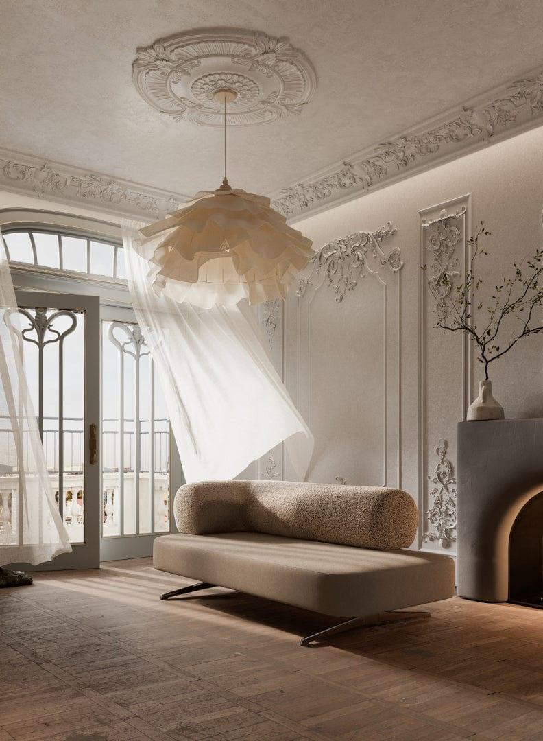 Szezlong CARMEL beżowy Happy Barok Eye on Design
