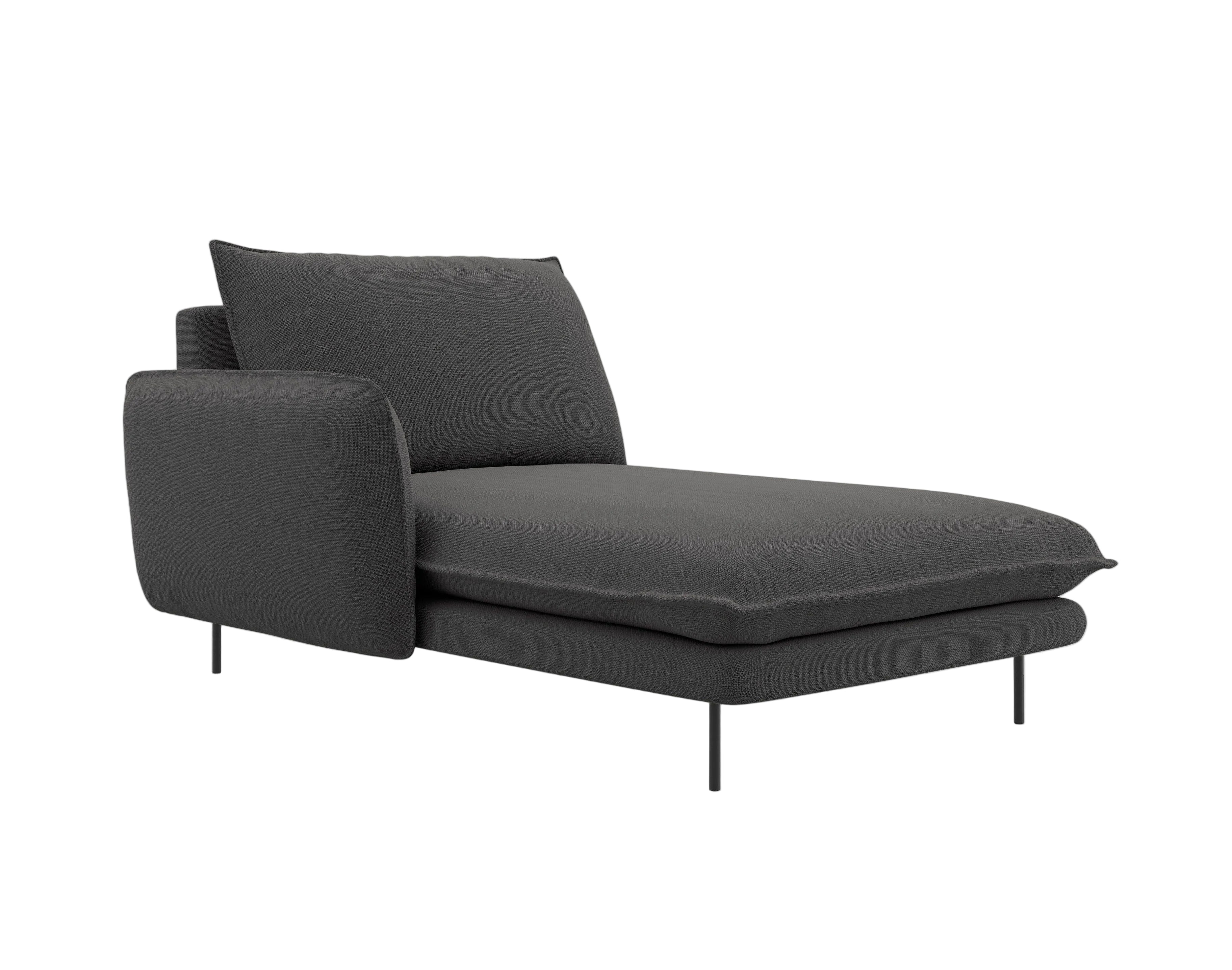 Szezlong lewostronny VIENNA ciemnoszary z czarną podstawą Cosmopolitan Design Eye on Design
