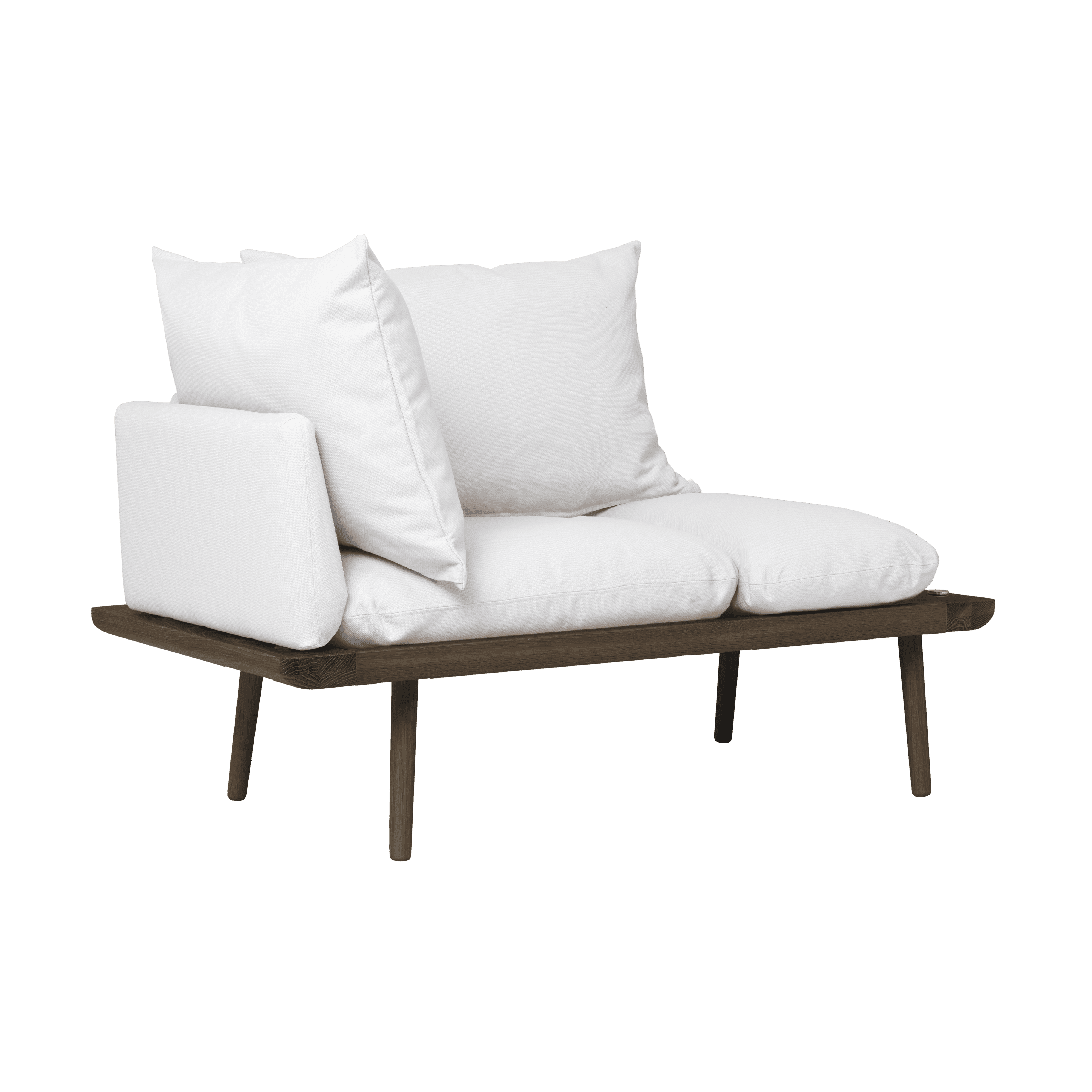 Szezlong LOUNGE AROUND baby blue z ciemno dębową podstawą UMAGE Eye on Design