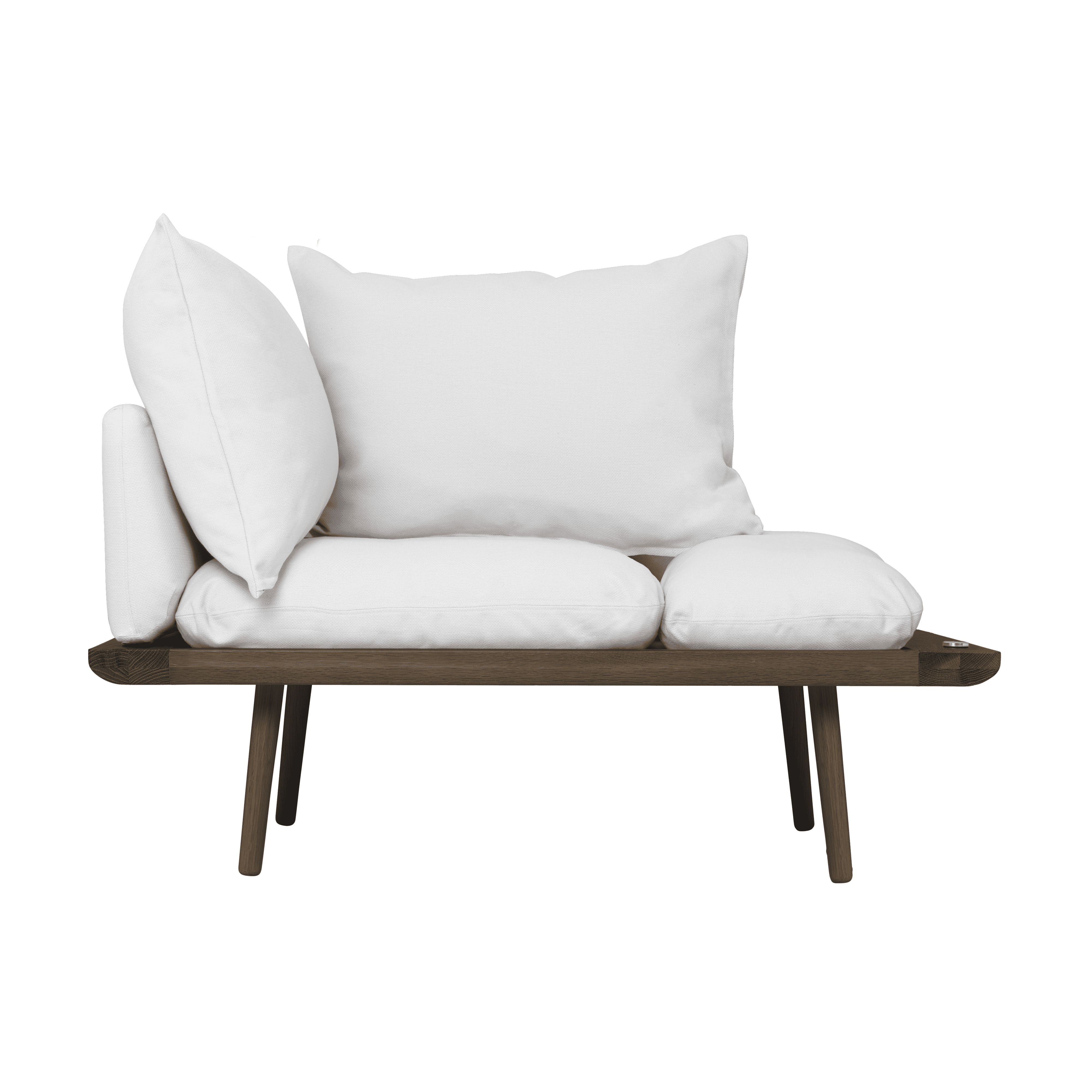 Szezlong LOUNGE AROUND baby blue z ciemno dębową podstawą UMAGE Eye on Design