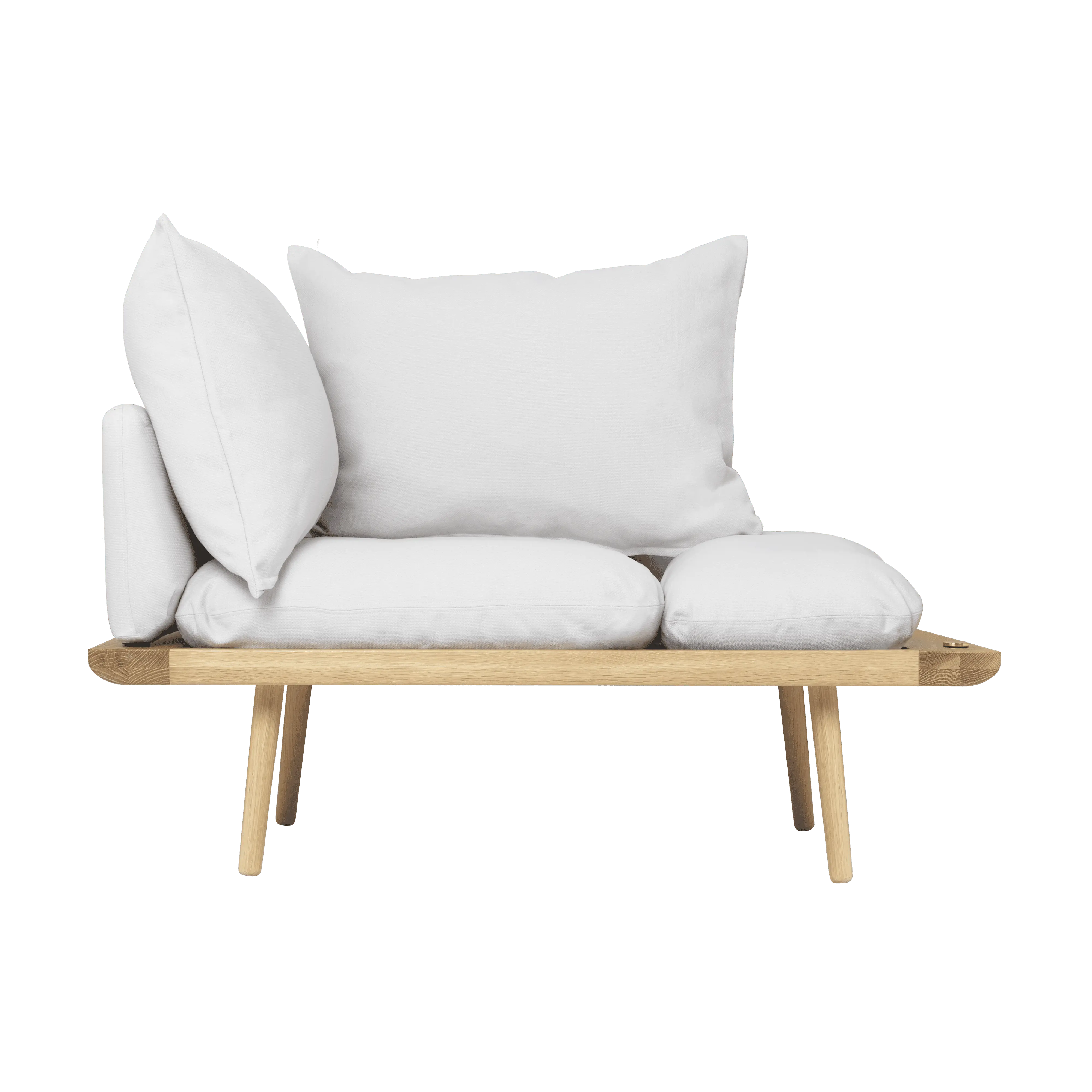Szezlong LOUNGE AROUND baby blue z dębową podstawą – Umage