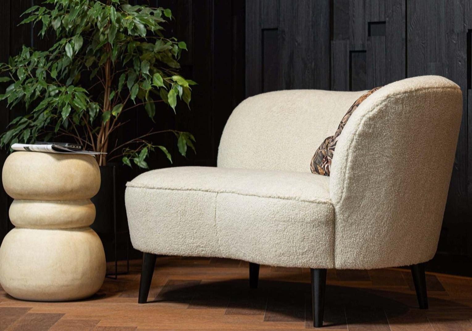 Szezlong prawostronny SARA plusz ecru Woood Eye on Design